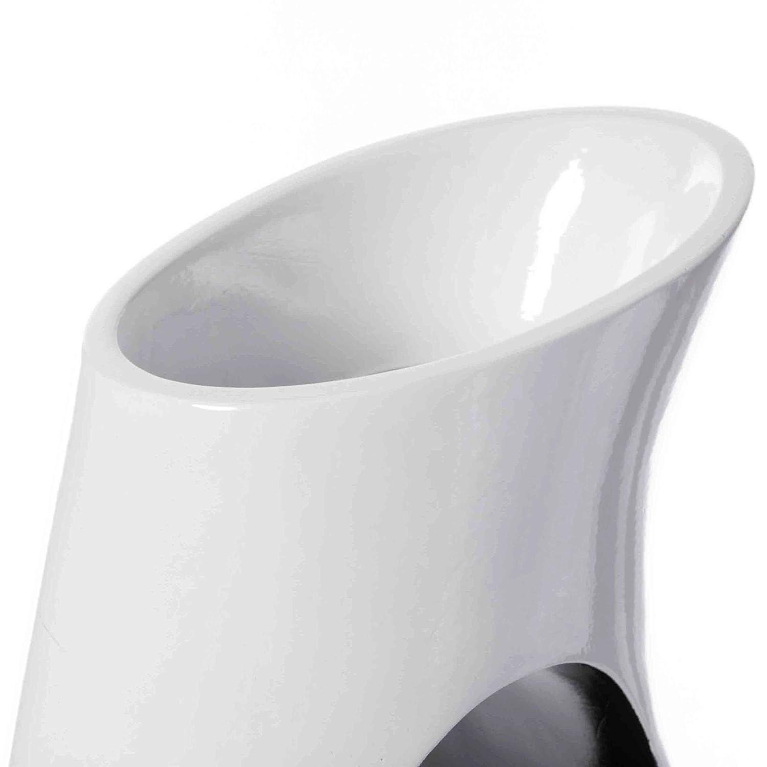 Uniquewise Tall Modern floor vase, White Unique Trumpet Floor Vase, Interior Decoration 24" Tall