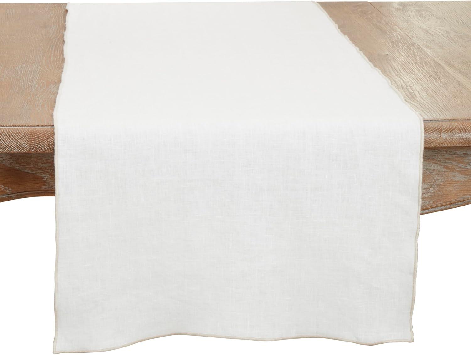 Saro Lifestyle Stonewashed Stitched Edge Table Runner