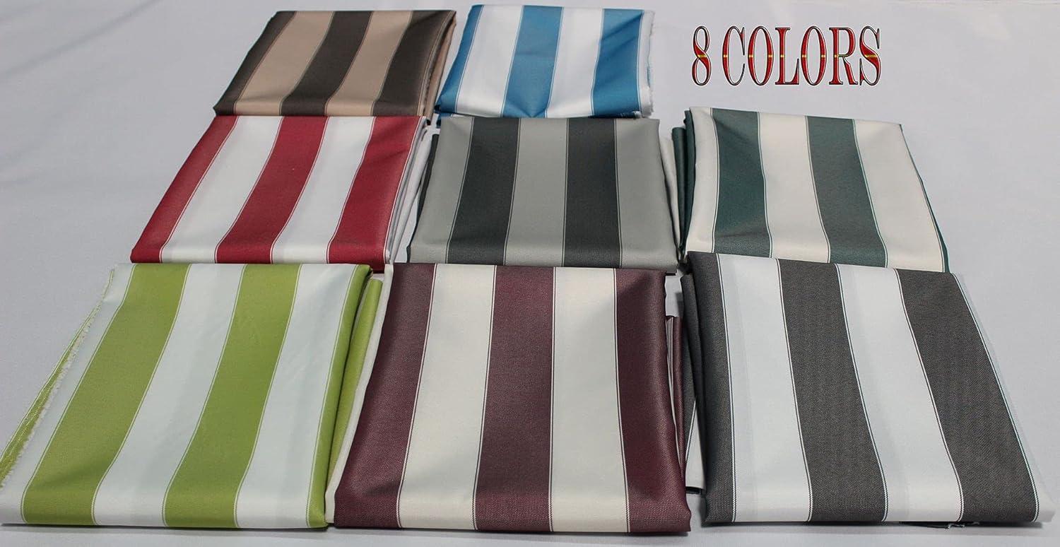 STRIPE CANVAS AWNING FABRIC WATERPROOF OUTDOOR FABRIC 60" Blue / WHTE ( 1 yard)