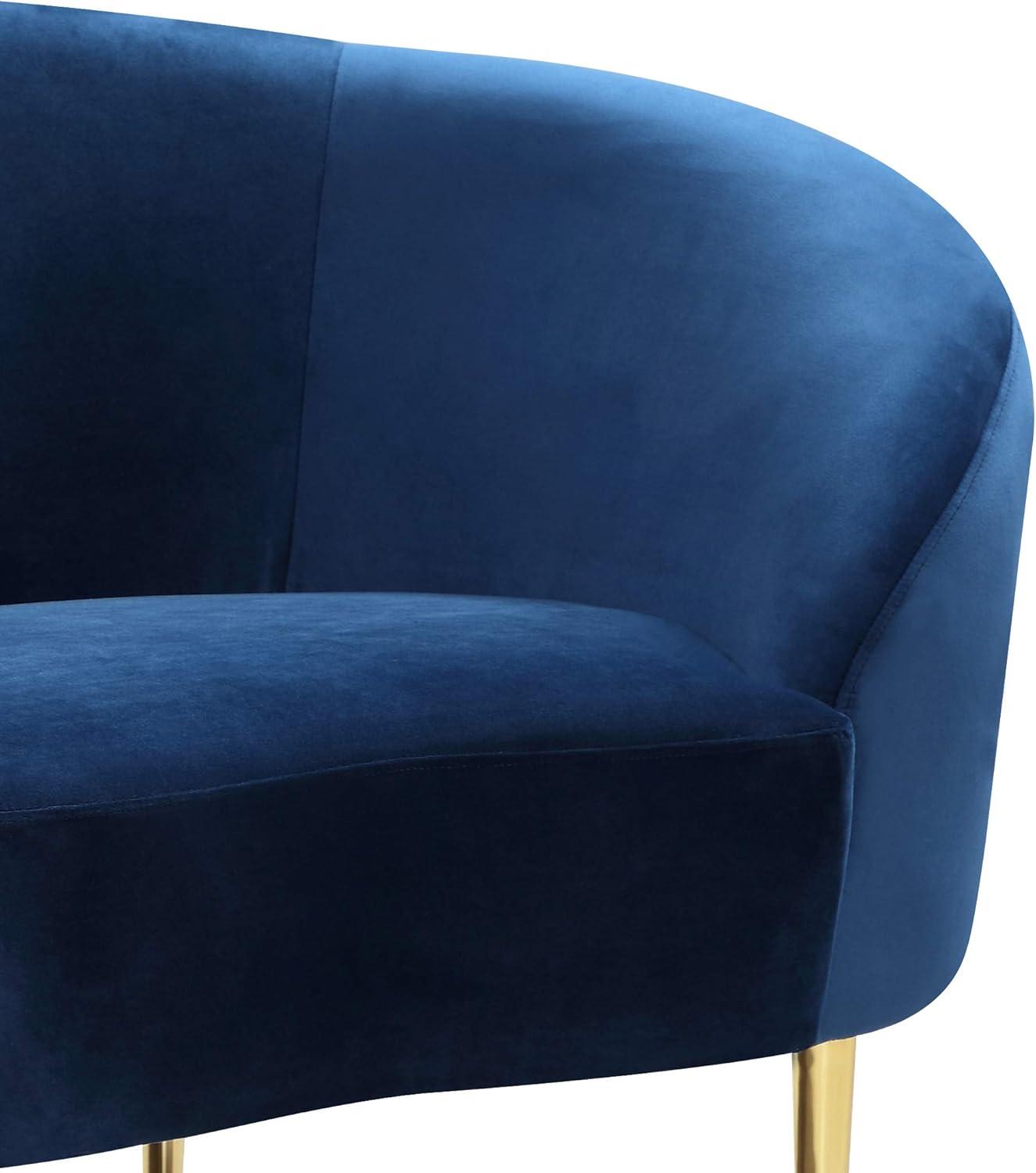 Meridian Furniture Ritz Velvet Accent Chair in Navy and Gold