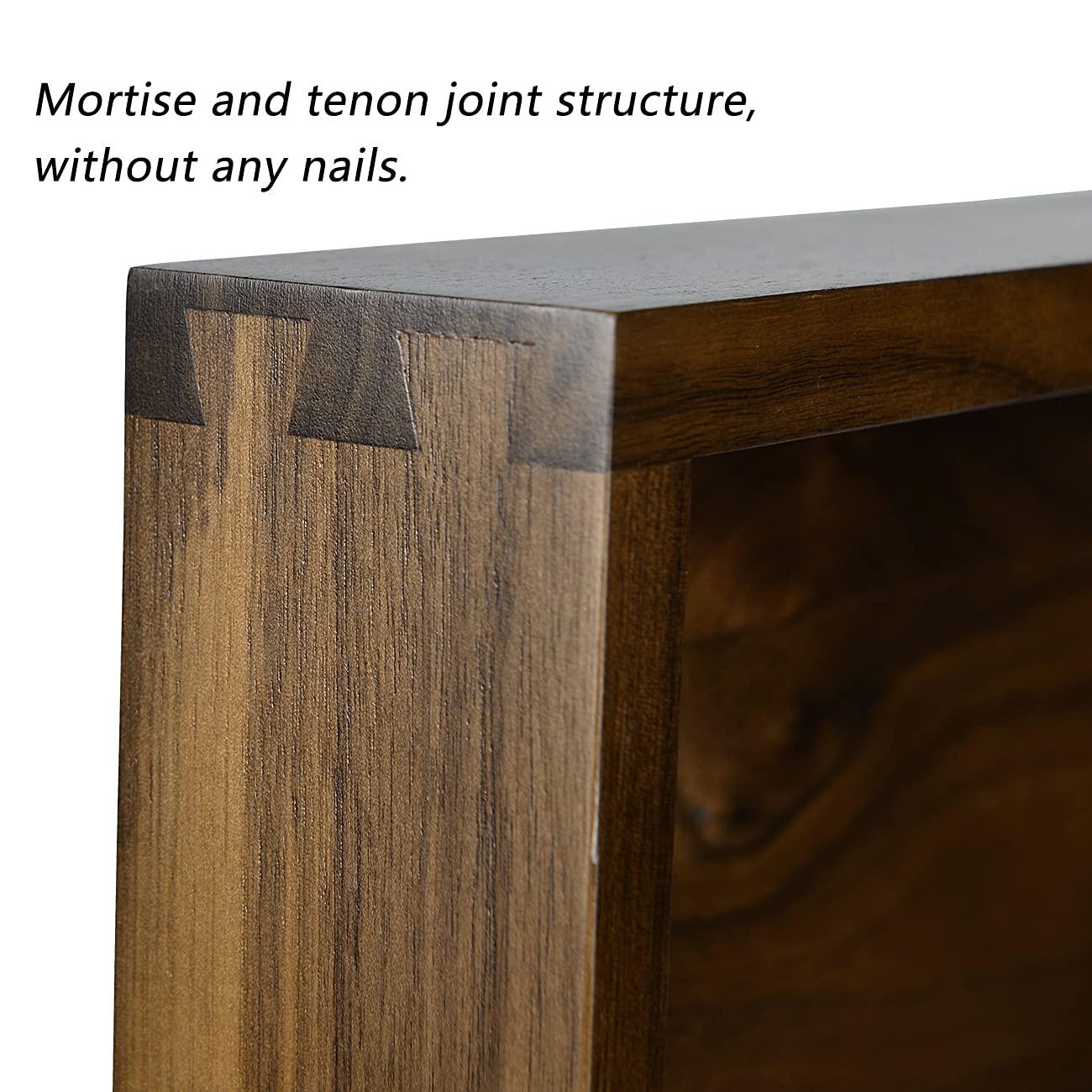 19 x 19 Inches Black Walnut Large Ottoman Tray Wooden Table Tray Square Solid Serving Tray with Handles Platter Decorative Tray for Oversized Ottoman Home Breakfast in Bed Tea Coffee