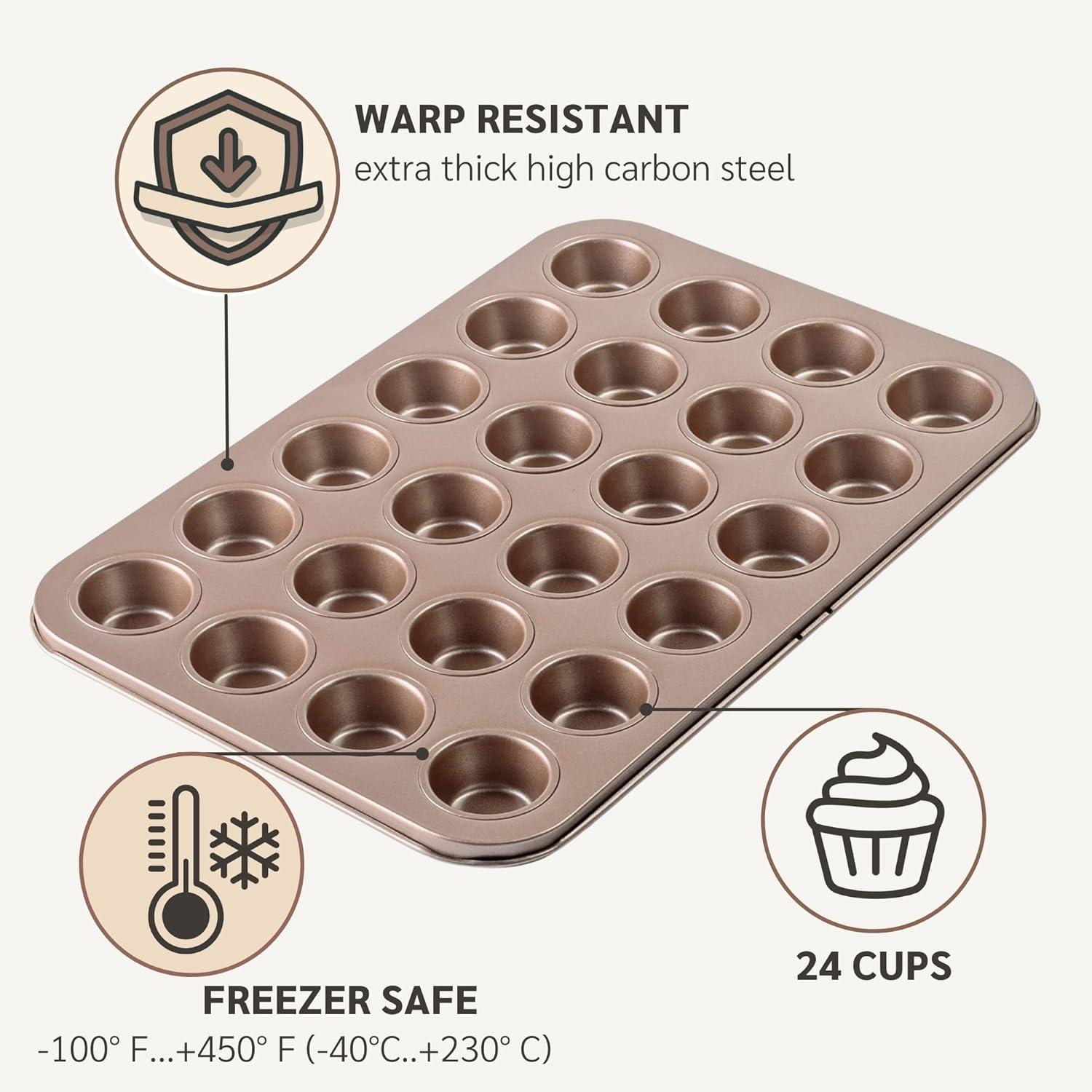 Rose Gold Nonstick 24-Cup Mini Muffin Pan