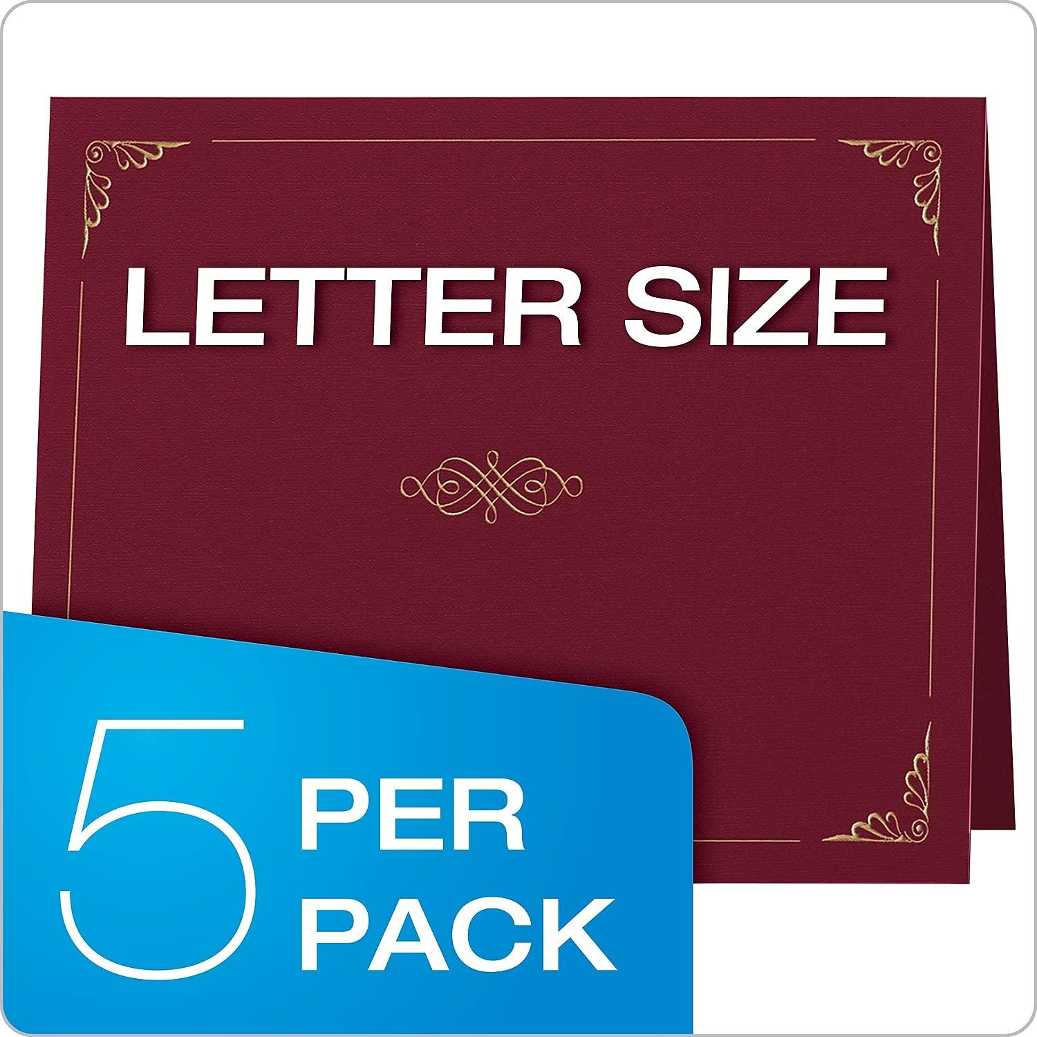 Oxford® Certificate Holder, Letter Size, Burgundy, Pack of 5