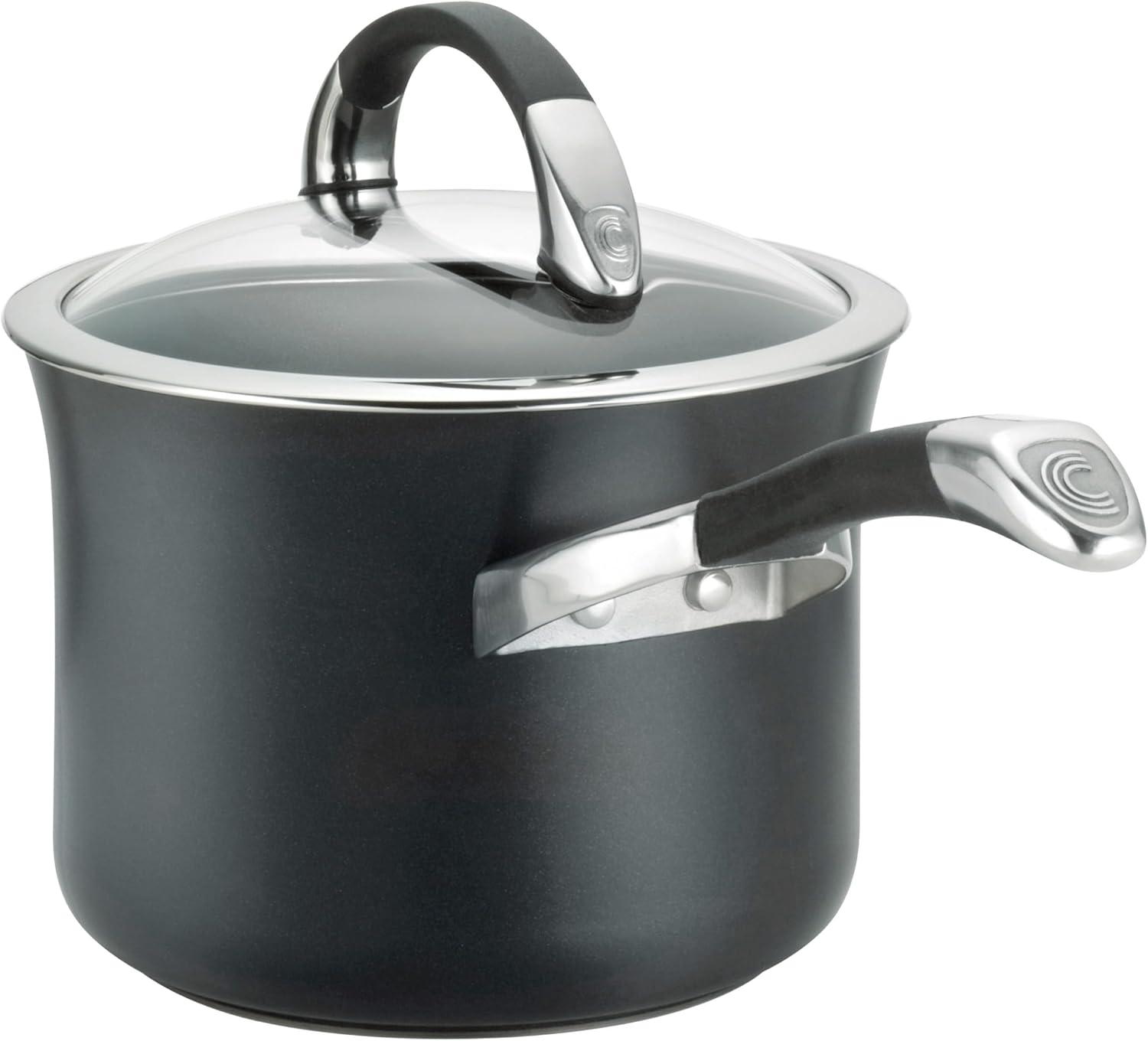 Circulon Symmetry 11 Piece Nonstick Pots and Pans Set, Black