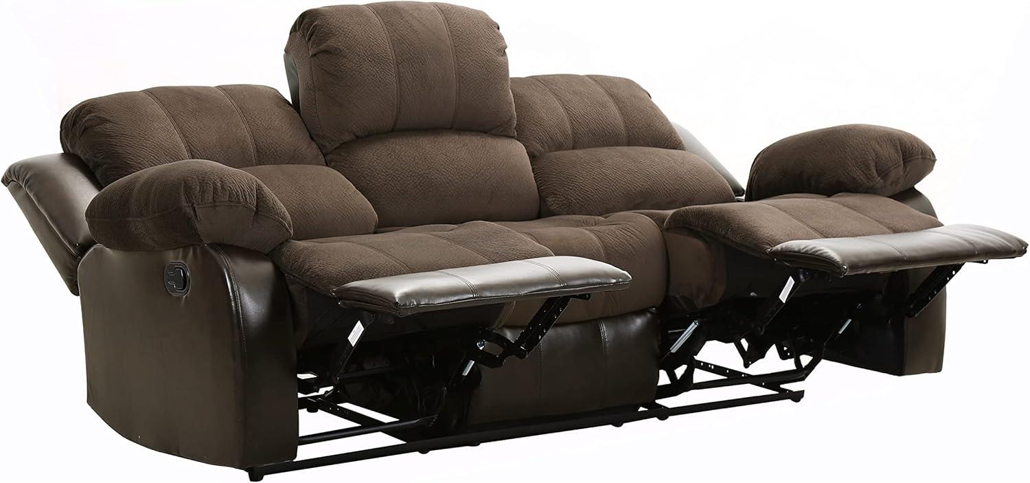 Lexicon Cranley Traditional Microfiber Double Reclining Sofa in Chocolate