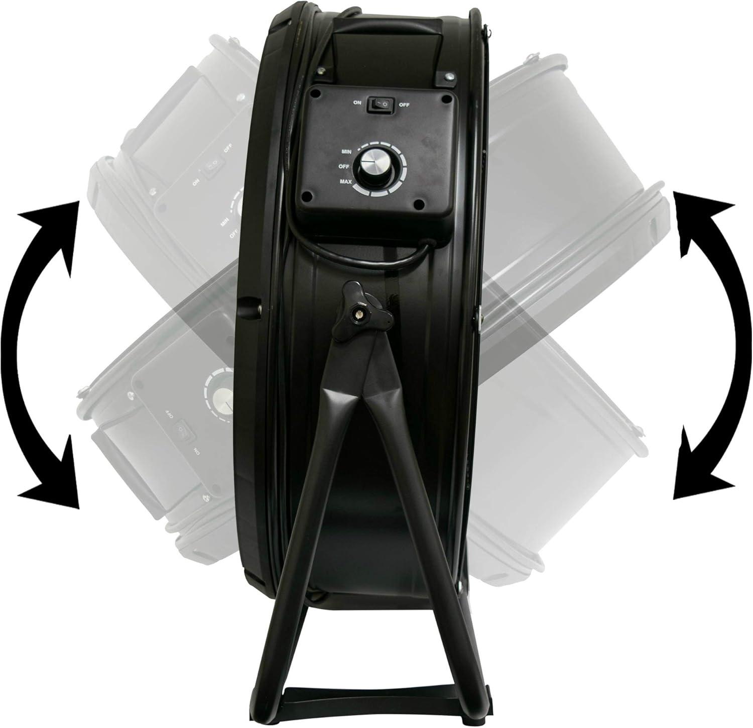 XPOWER FD-630D 1/2 HP 5800 CFM 1.8 Amps Variable Speed Enclosed Brushless DC Motor High Velocity 24” Drum Fan