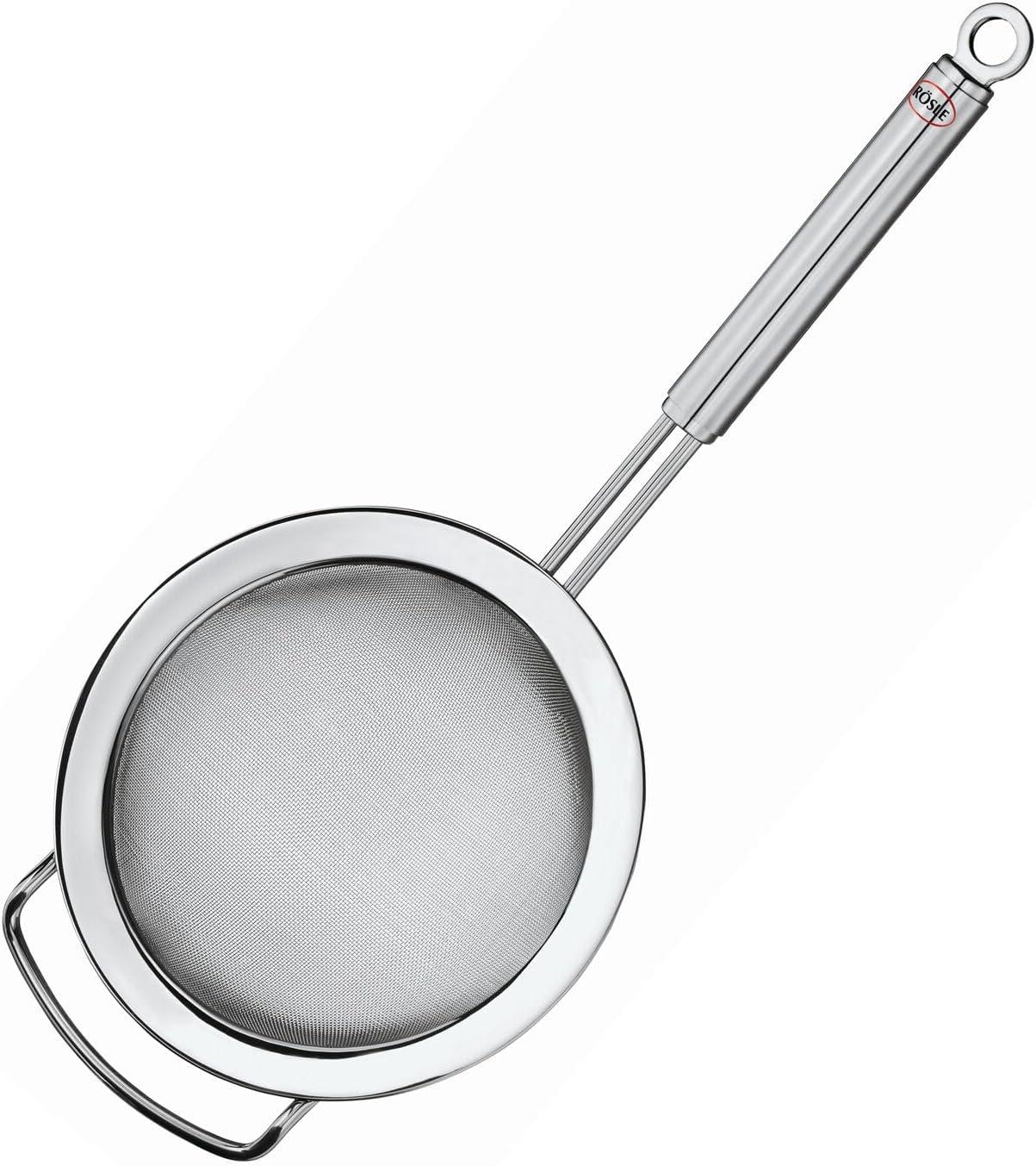 Silver Stainless Steel Fine Mesh Kitchen Strainer, 6.3-inch