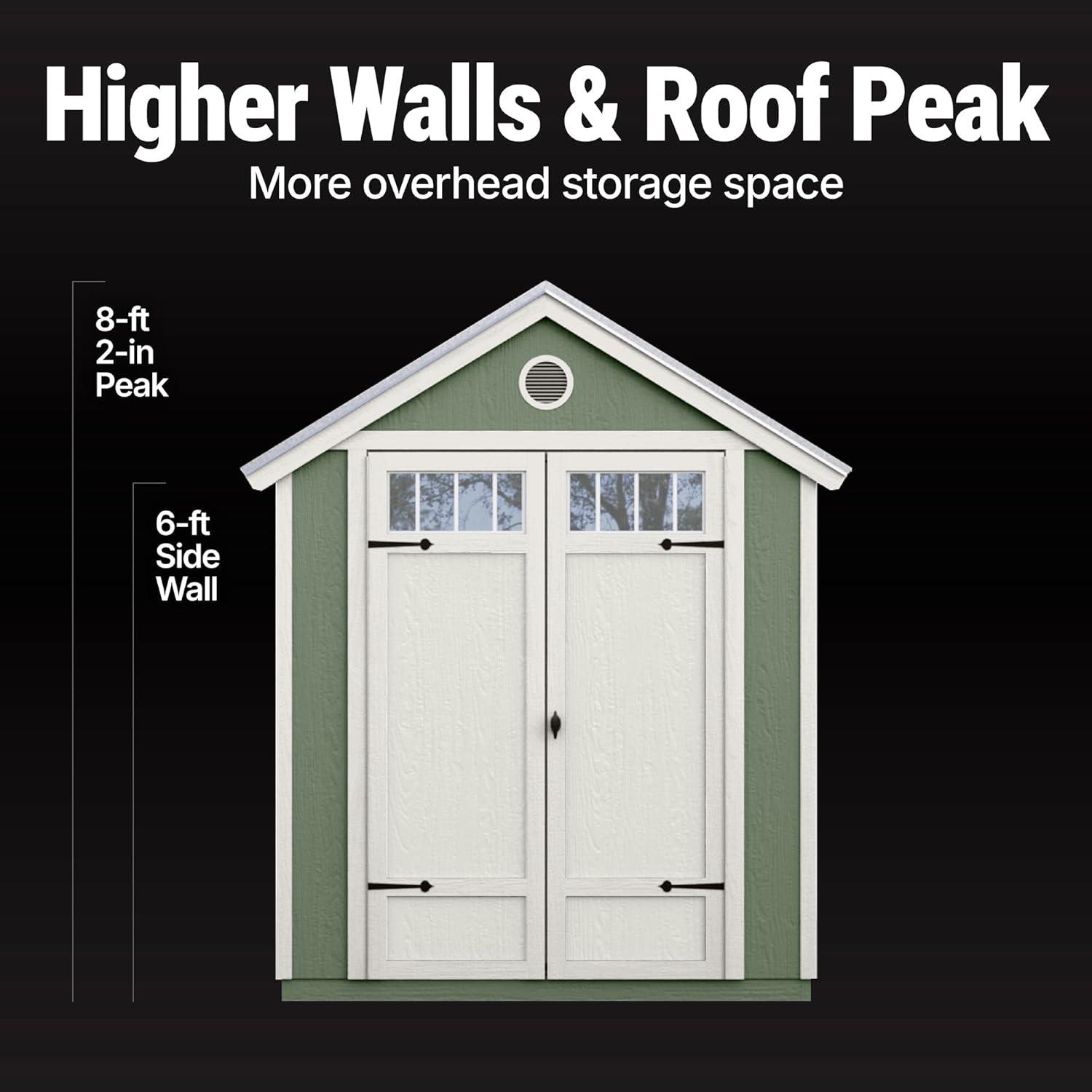 Handy Home Garden 6 ft. W x 8 ft. D Wood Storage Shed with Floor