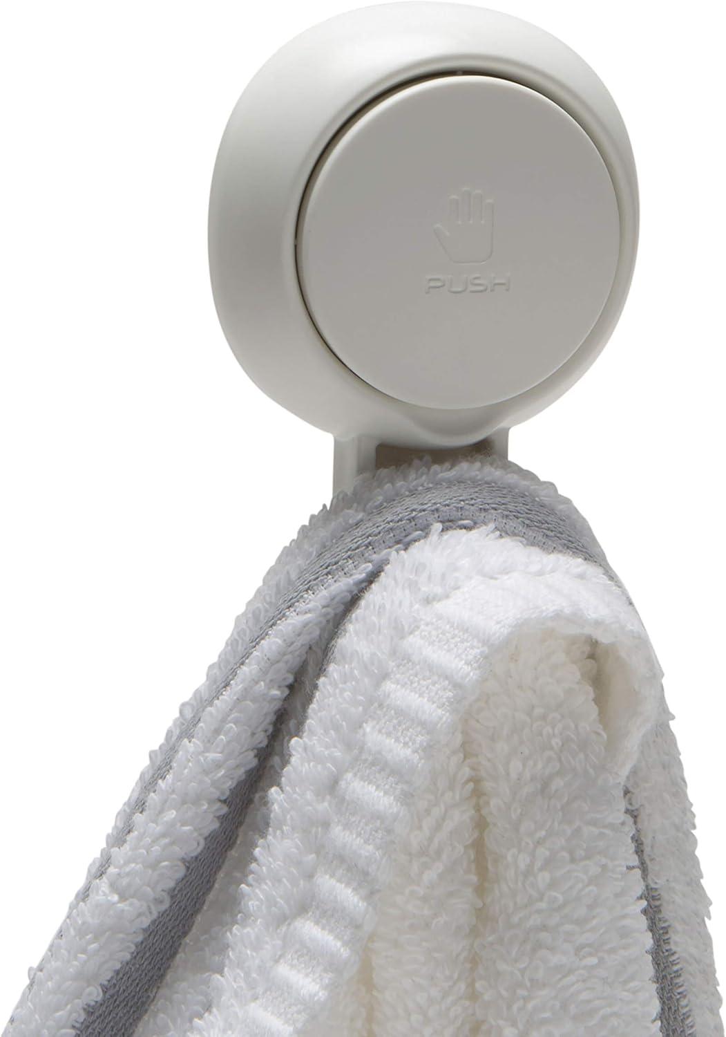 Bath Bliss 4 Pack Plastic Gel-Suction Power Hooks, White