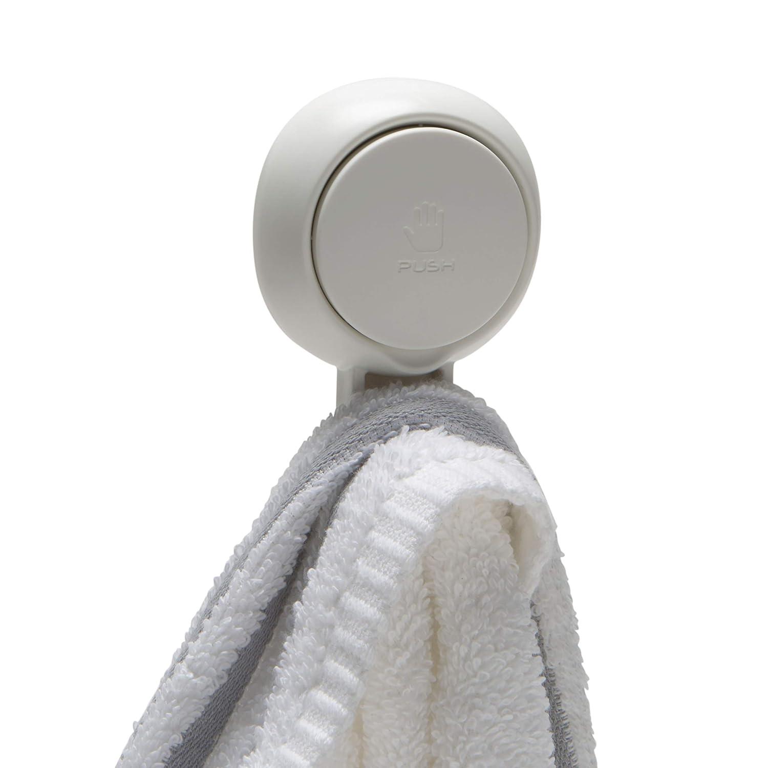 Bath Bliss 4 Pack Plastic Gel-Suction Power Hooks, White