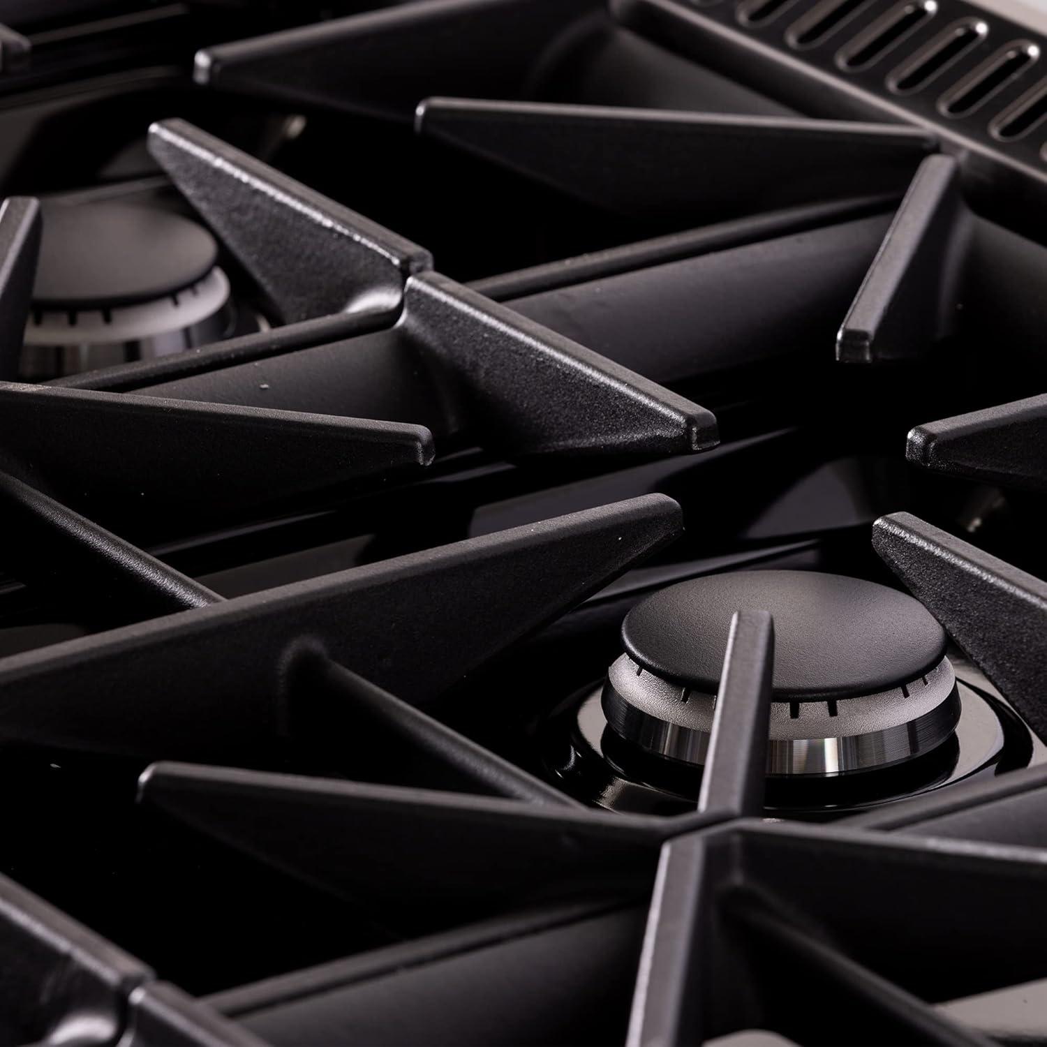 36 in. 5.2 cu. ft. Dual Fuel Range Natural Gas Sealed Burners Titanium Stainless