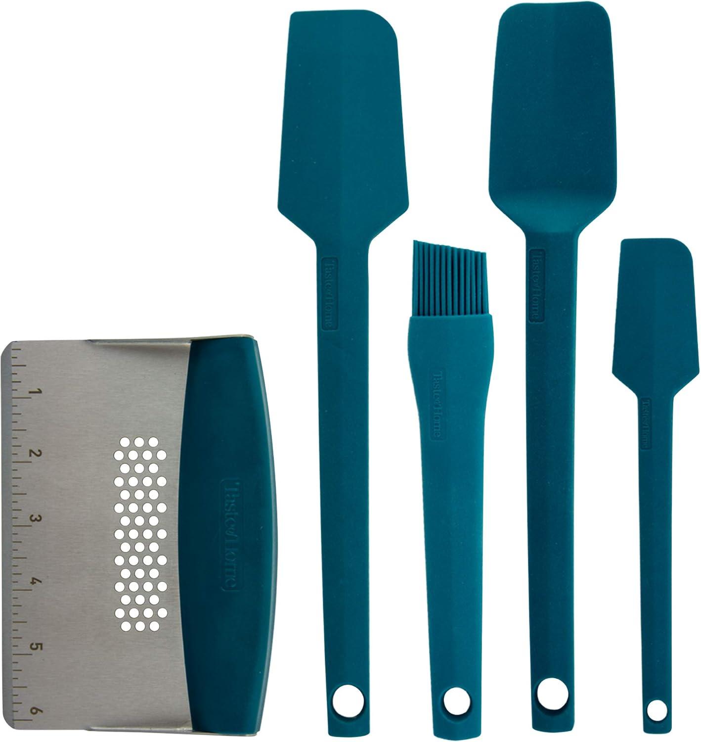 Taste of Home 5pc Silicone and Stainless Steel Kitchen Utensi Set Sea Green