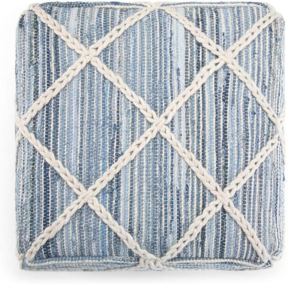 Simpli Home Cowan Upholstered Pouf