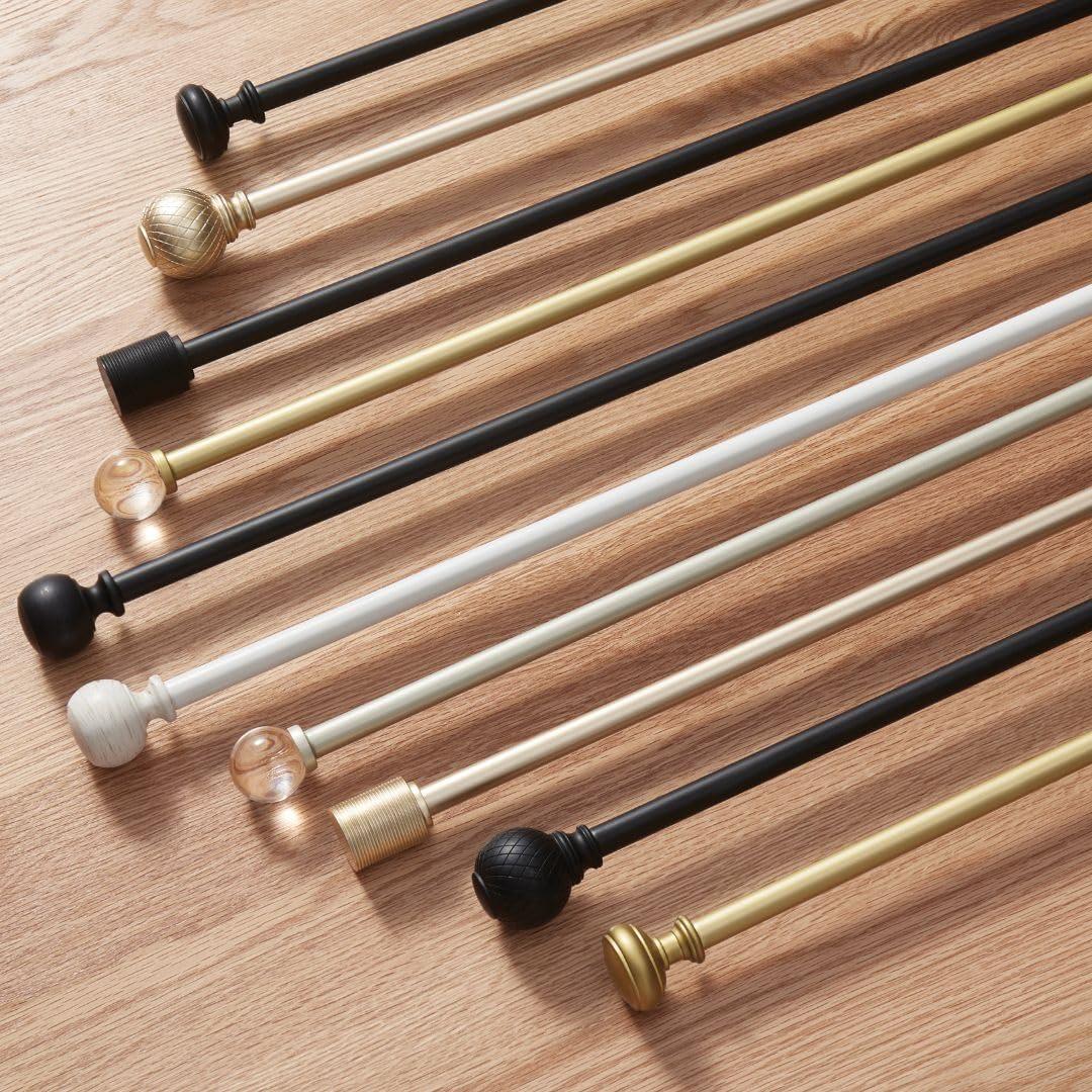 Oil Rubbed Bronze Adjustable Metal Curtain Rod with Finials