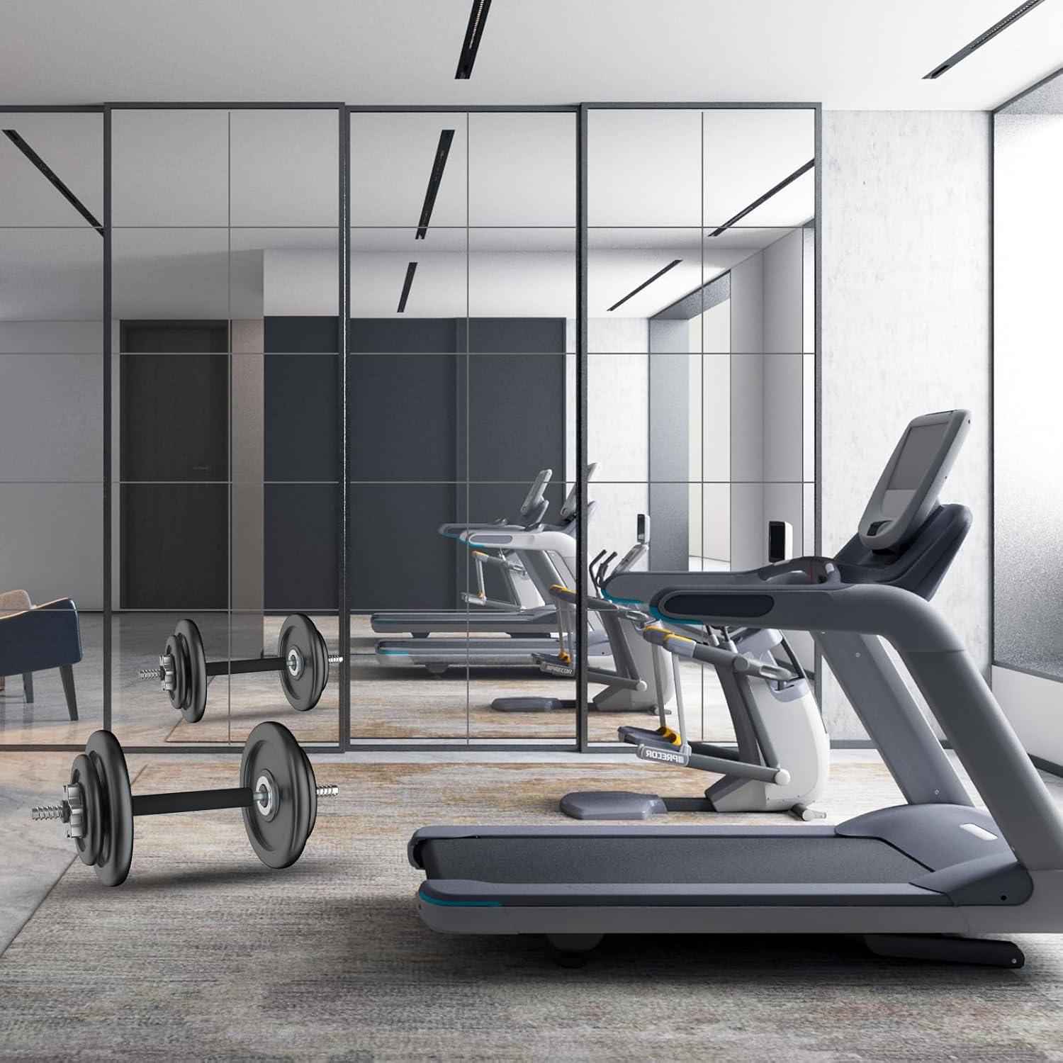 HD Glass Full Length Wall Mirror Tiles, 12'' x 12'' x 4PCS, Frameless Full Body Mirror Tiles for Bedroom, Full Length Mirror Wall Mounted for Home Gym, Door