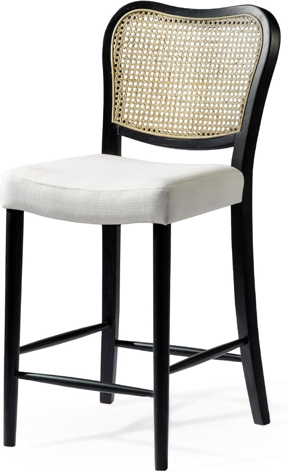 Maven Lane Vera High Back Fabric Counter Height Chair, Aged Brown/Clay
