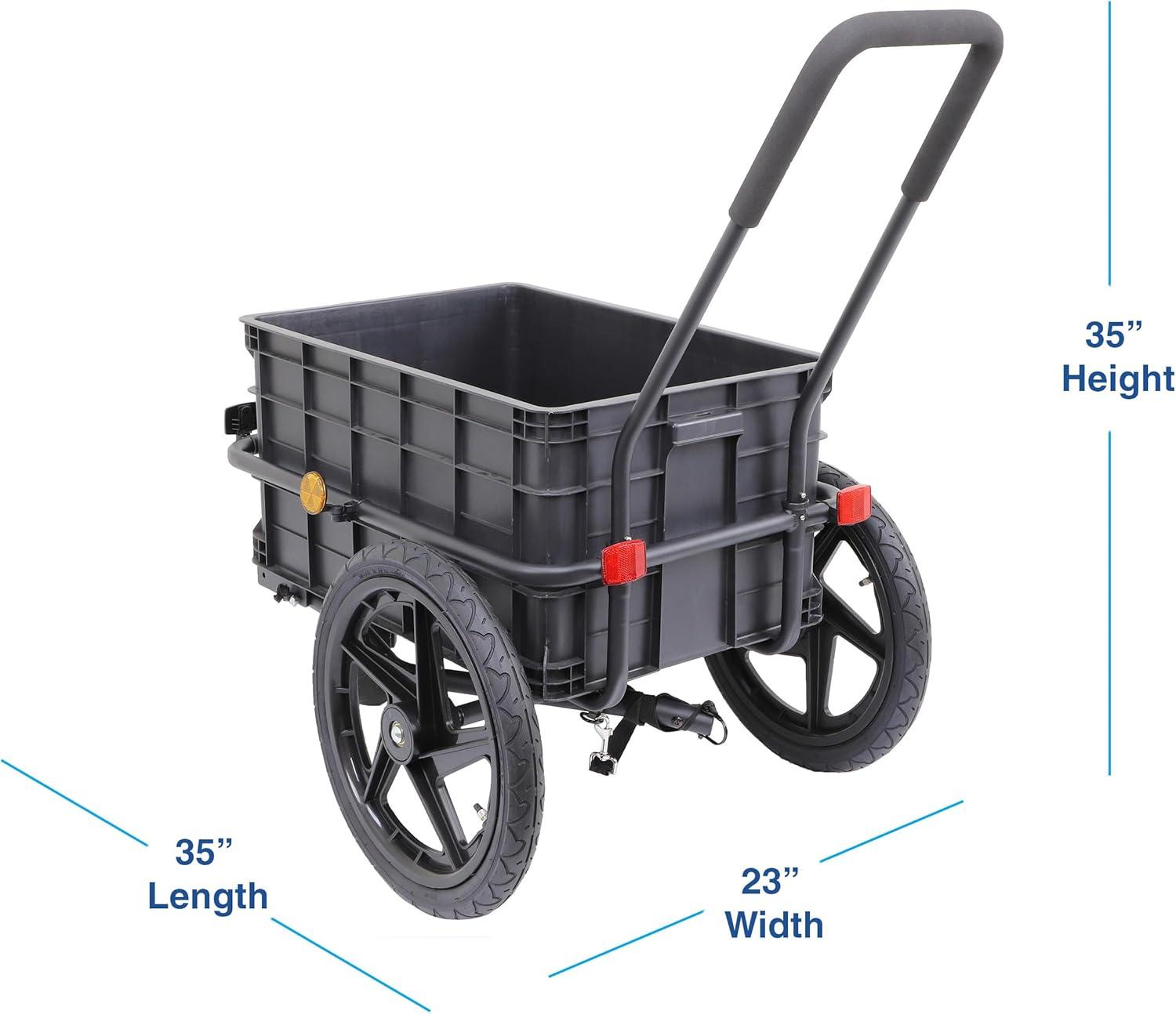 Xspec 2-in-1 Bike Cargo Trailer Pushcart with Tow Hitch and Removable Handlebar