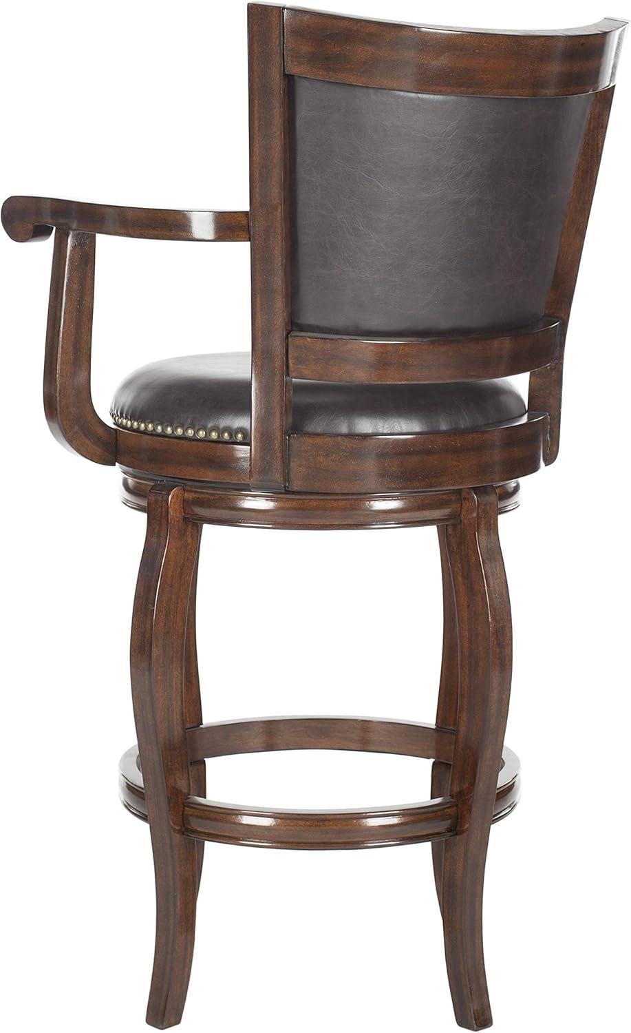 Gitano Swivel Bar Stool - Espresso/Brown - Safavieh