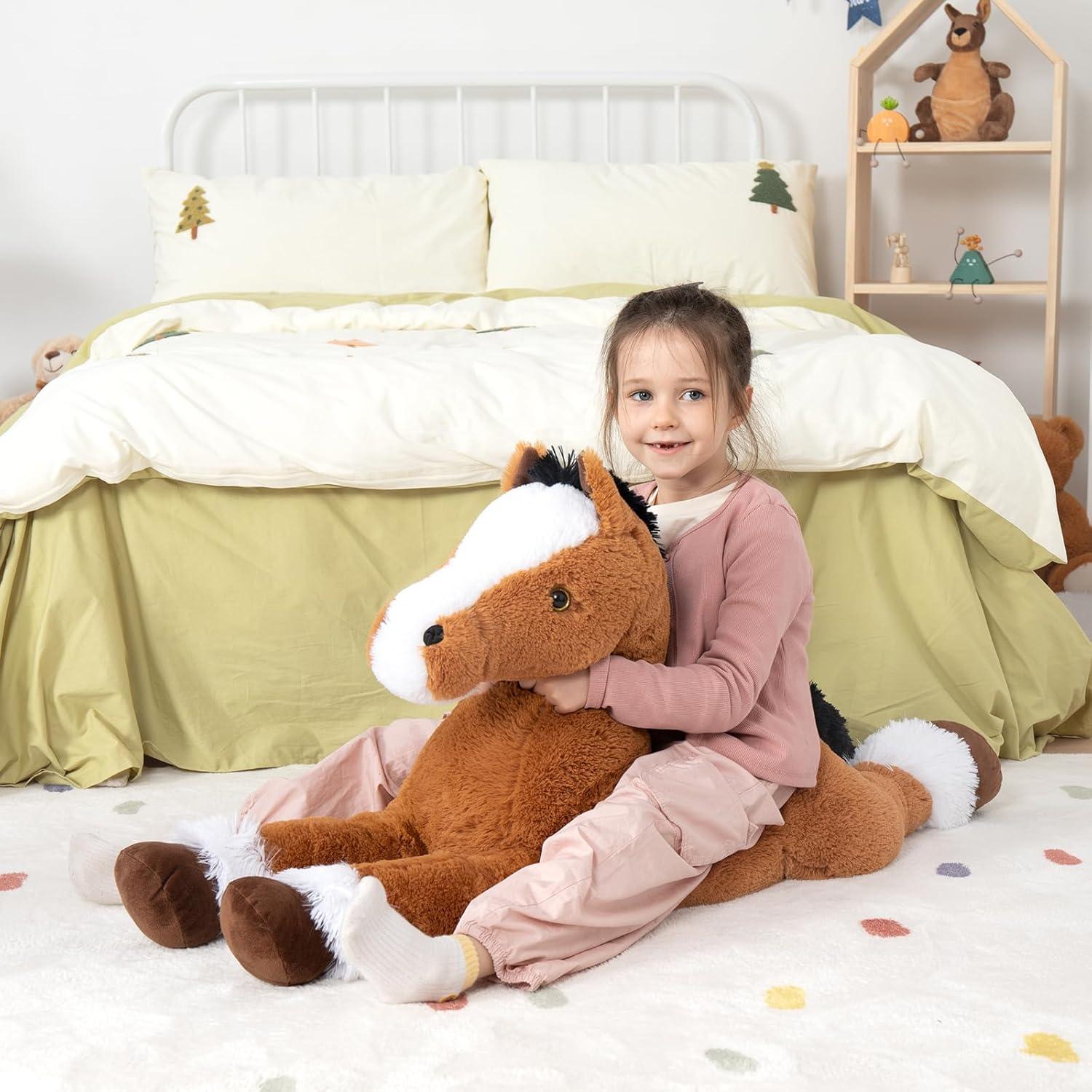 MaoGoLan 47" Giant Horse Stuffed Animal Large Stuffed Horse Plush Toy