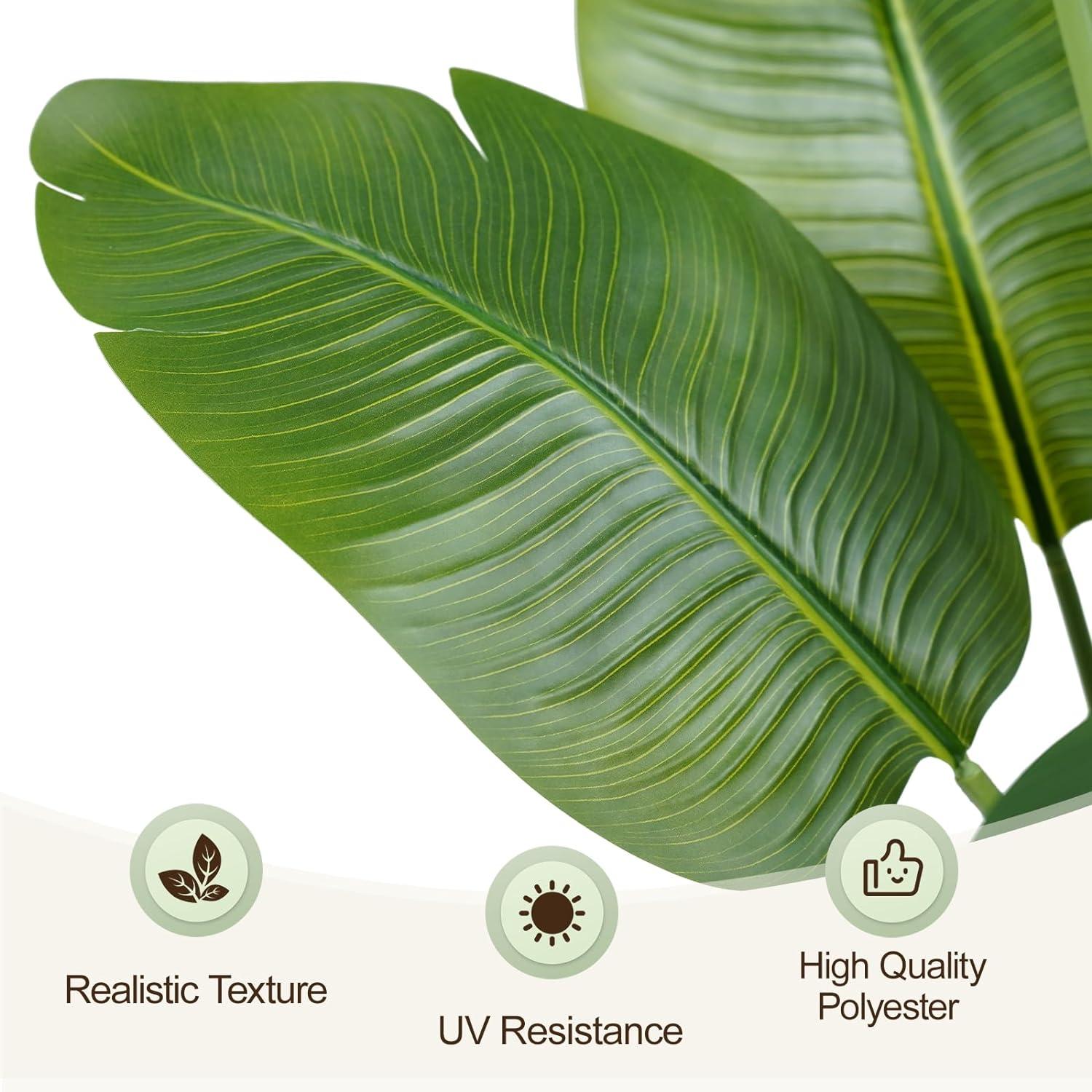 LINBONIO 6ft Artificial Tree Bird of Paradise Palm Tree Artificial Plant for Home Decor Indoor Outdoor Office