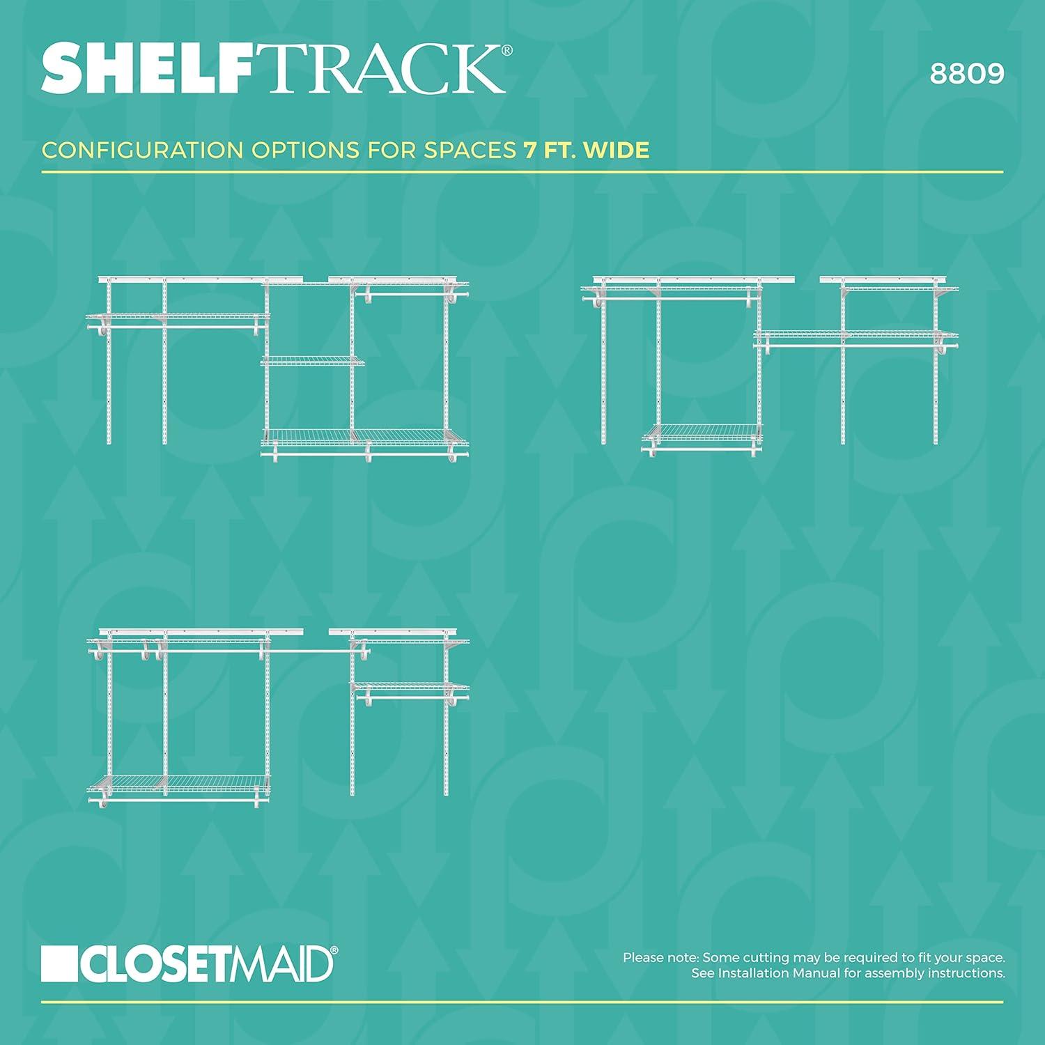 ShelfTrack 60" W - 96" W Closet System Starter Kit