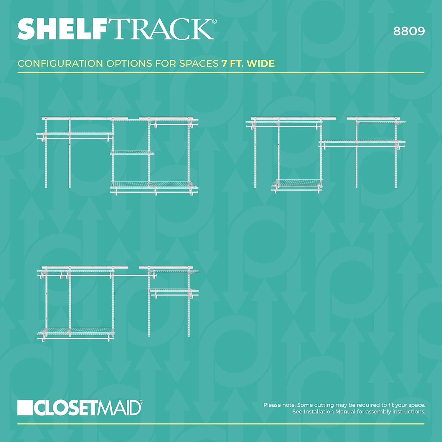 ShelfTrack 60" W - 96" W Closet System Starter Kit