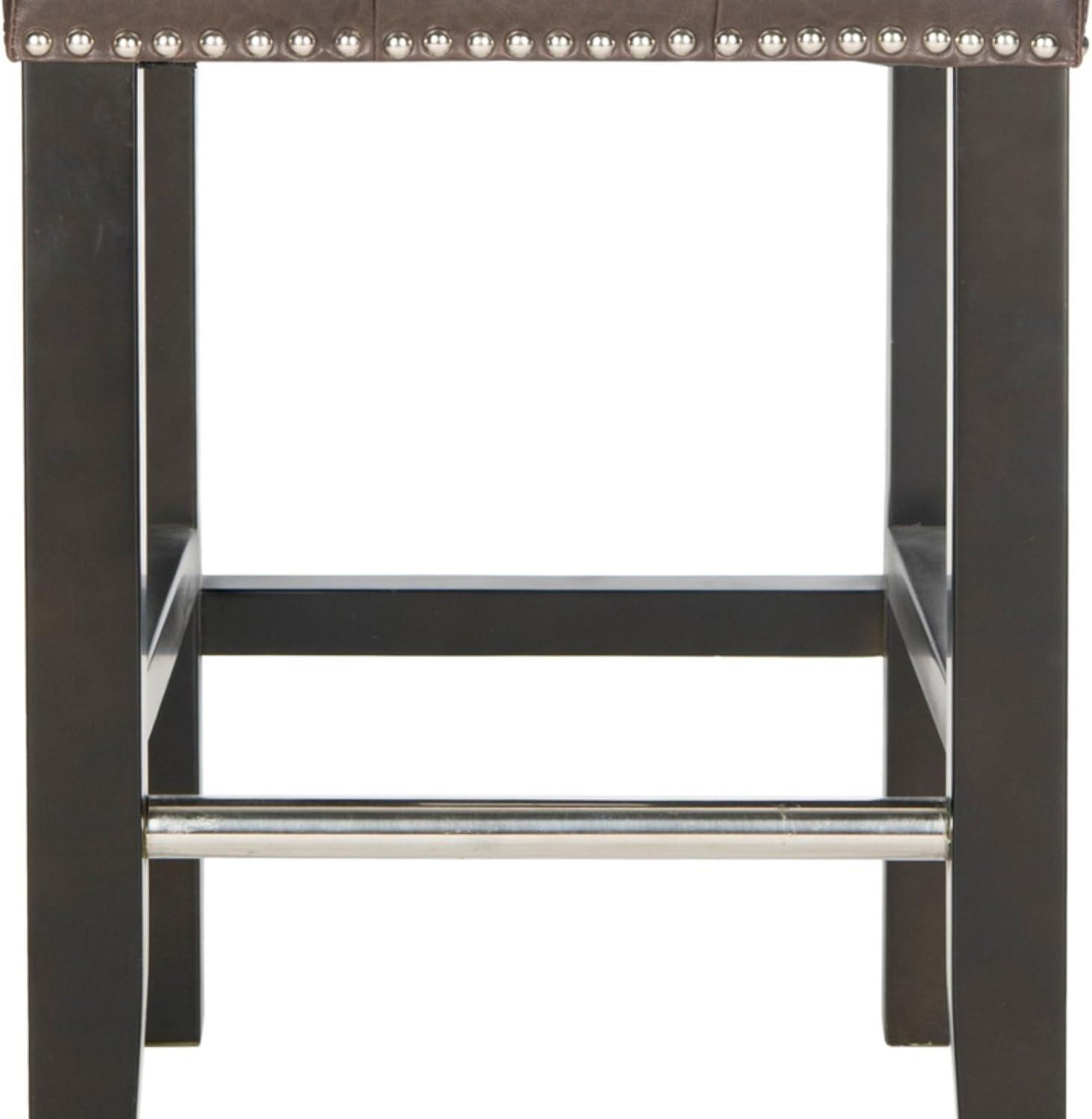 Thompson 23.9" Counter Stool with Silver Nail Heads - Clay - Safavieh