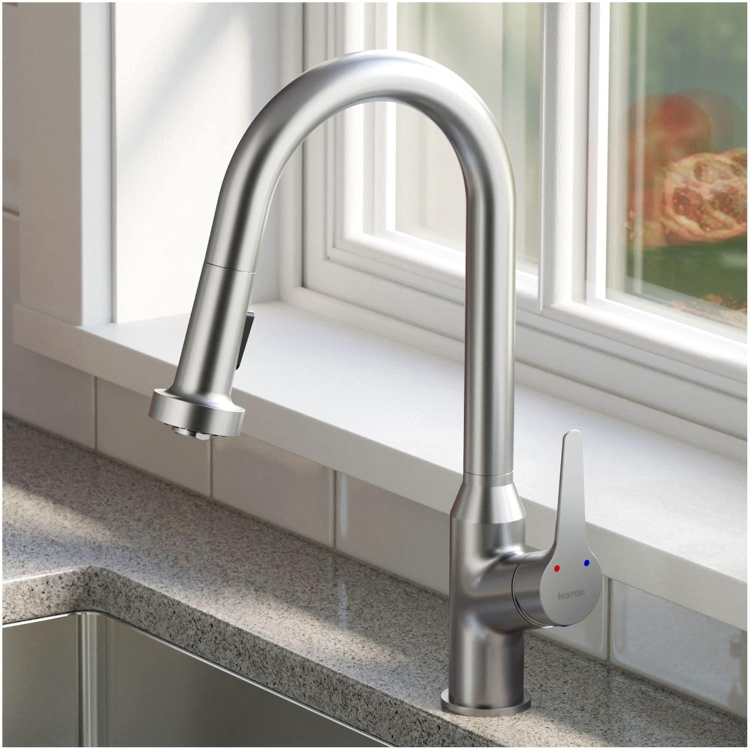 Karran Karran Scottsdale Single Handle Pull Down Sprayer Kitchen Faucet KKF250SS