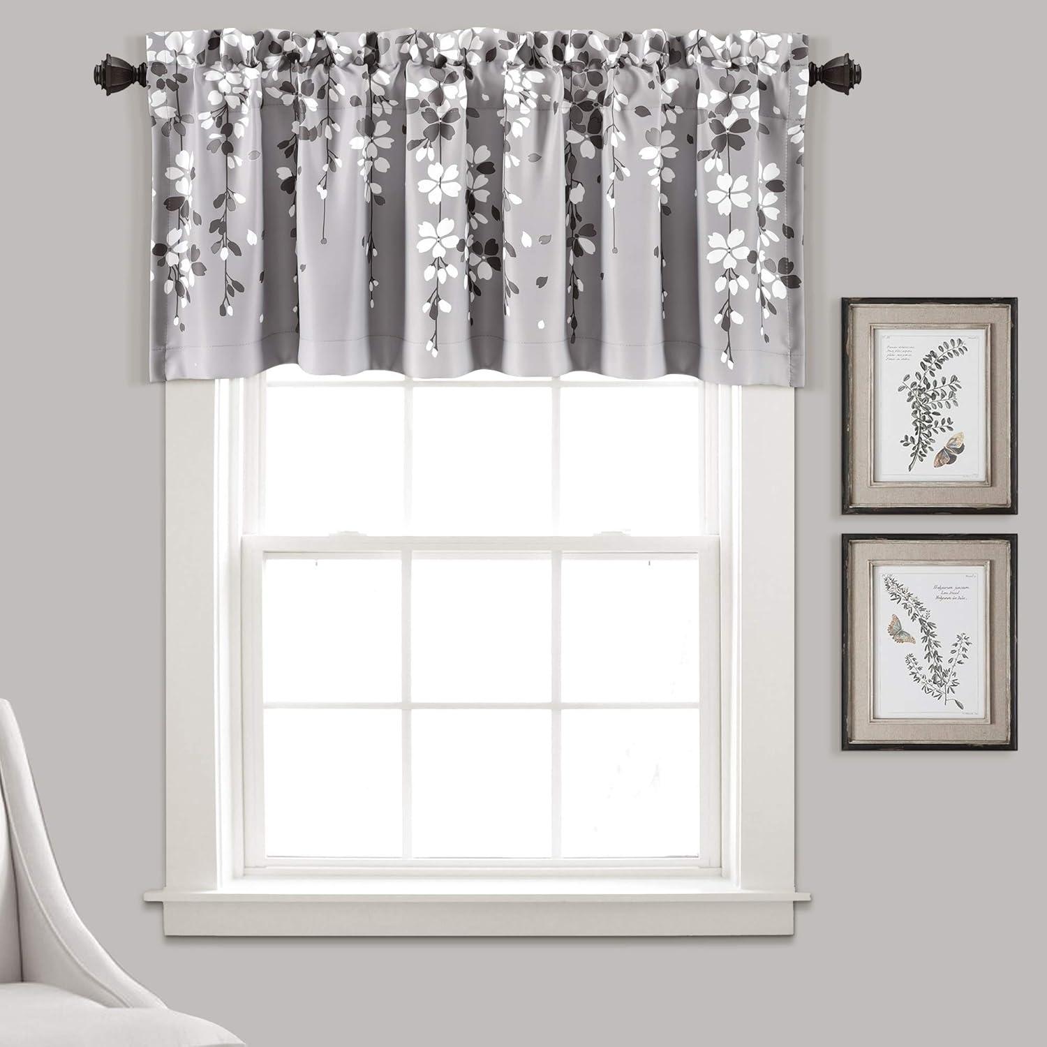Lush Decor Floral Tailored 52'' W Window Valance