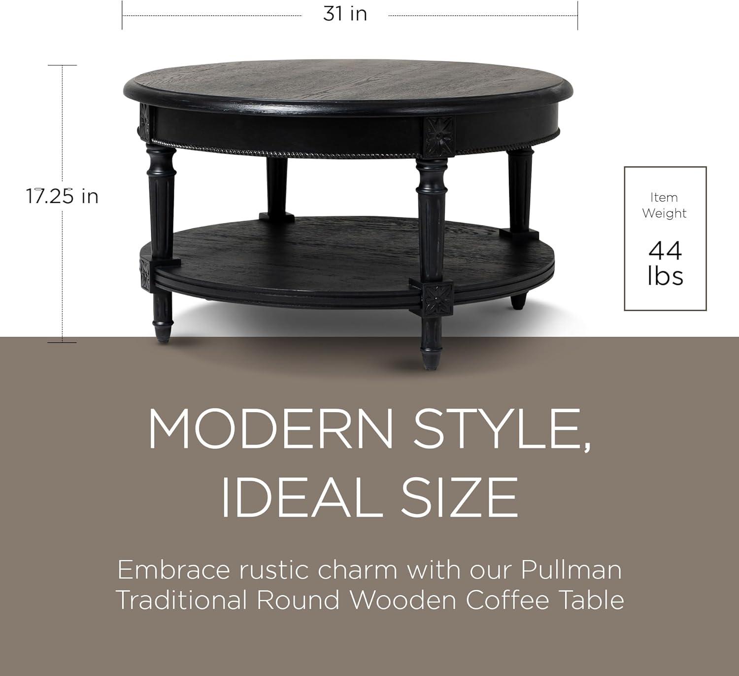Maven Lane Pullman Round Wooden Coffee Table