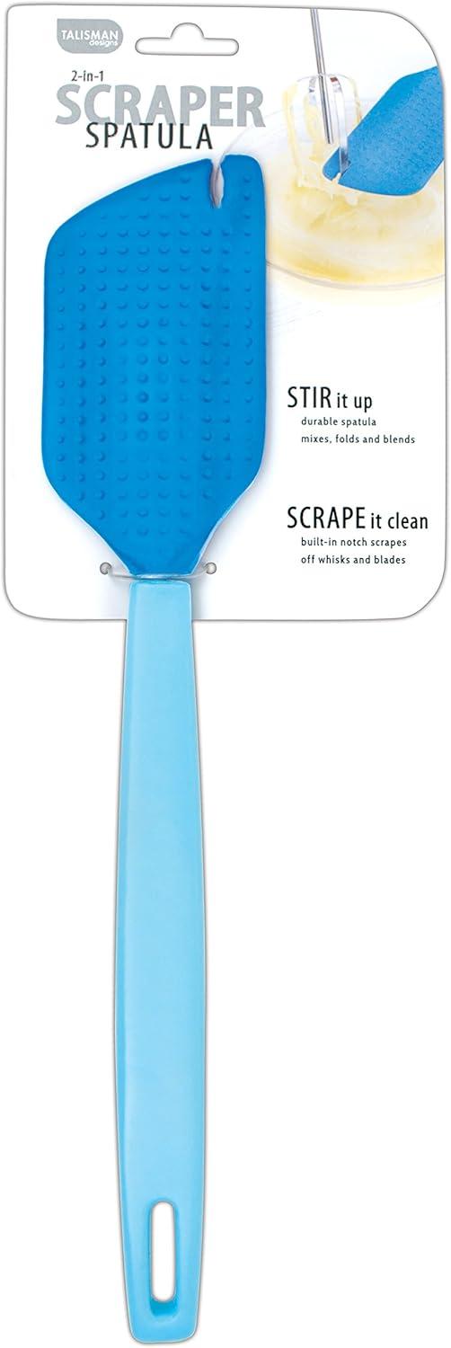 Talisman Designs 2-in-1 Beater Scraper Spatula, Blue