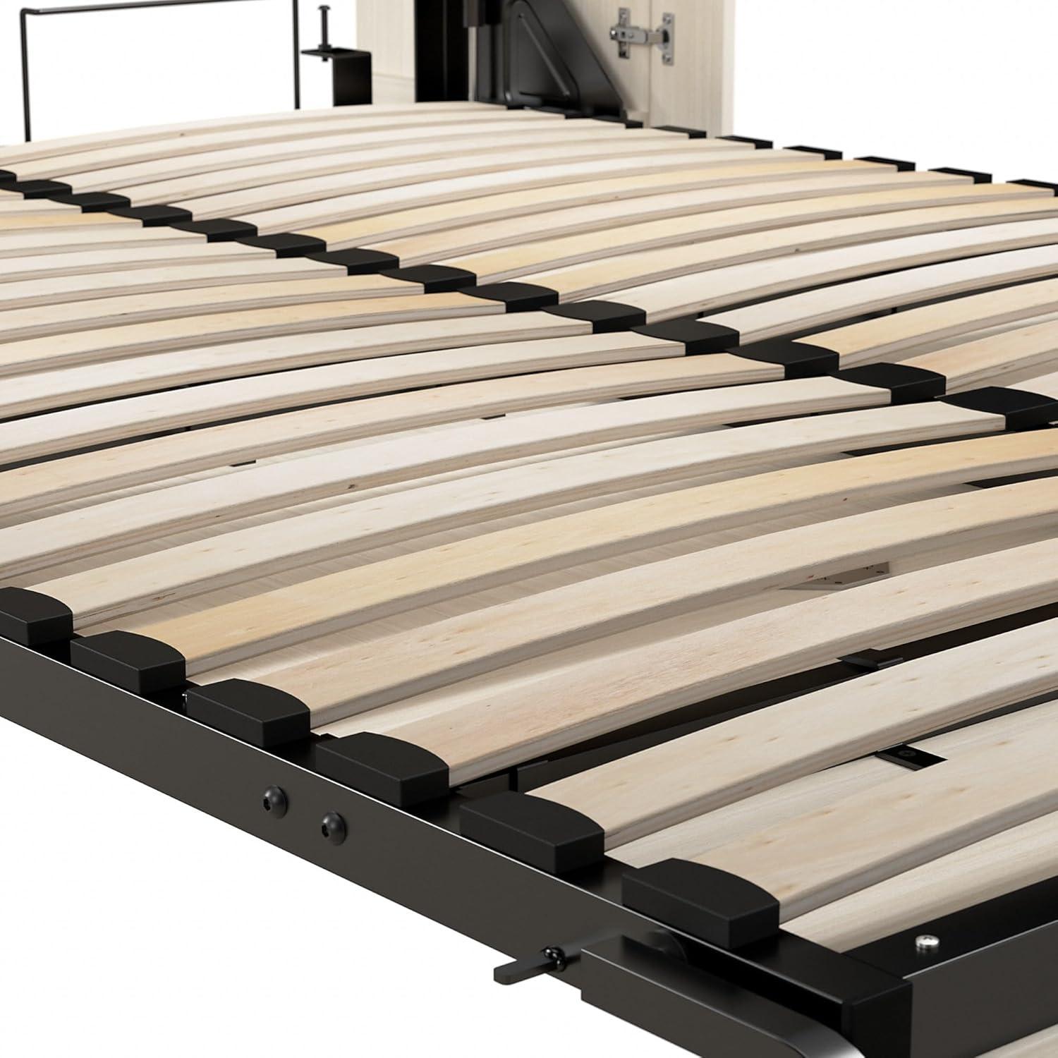 Bestar Lumina 2 Piece Queen Storage Wall Bed Set in White Chocolate