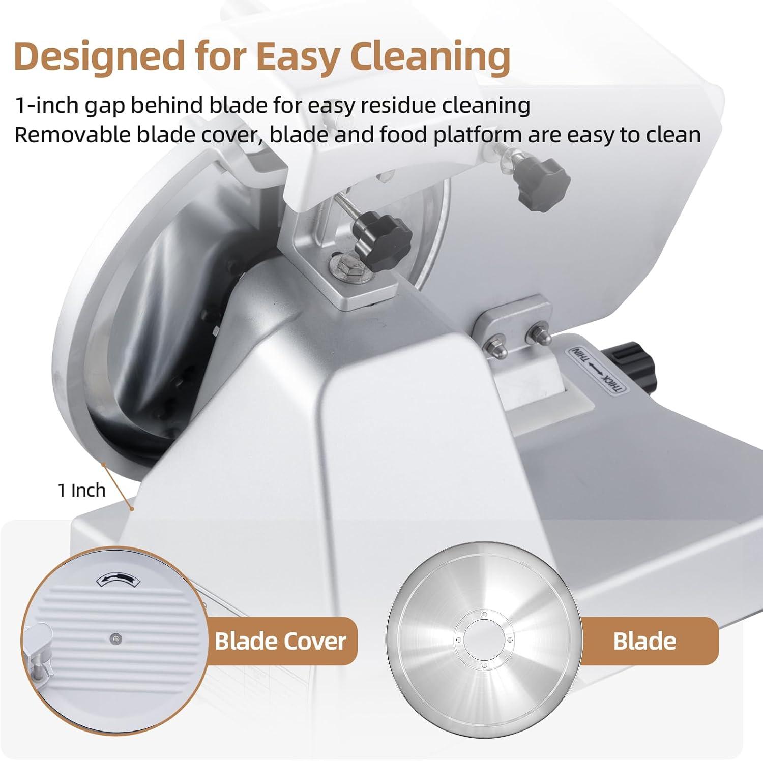 Fashionwu Fashionwu  Commercial Electric Meat Slicer 10" Food Cutter 240W Frozen Deli Slicer Machine