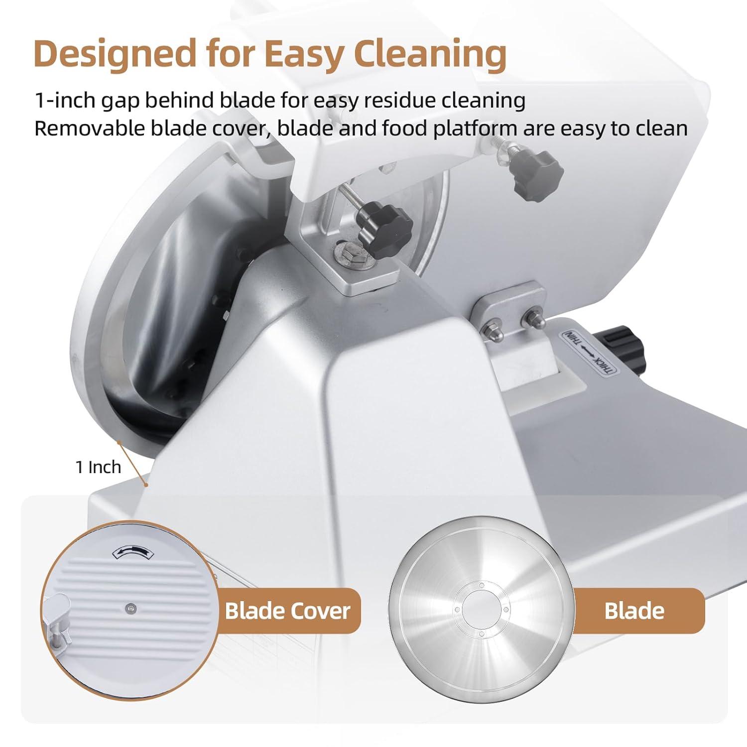 Fashionwu Fashionwu  Commercial Electric Meat Slicer 10" Food Cutter 240W Frozen Deli Slicer Machine