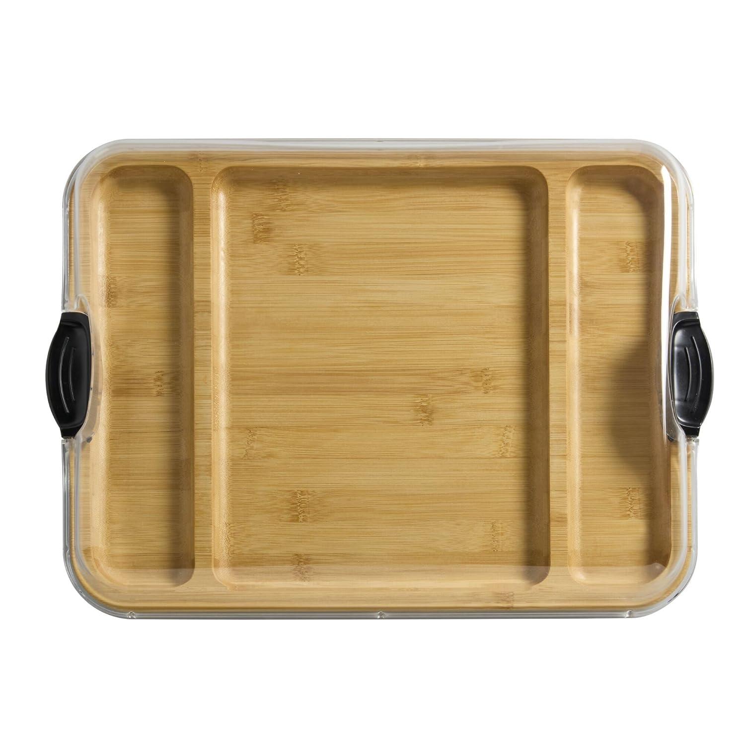 Farberware Farberware Build-A-Board 11 x 14 in. Bamboo Charcuterie Board With Locking Lid