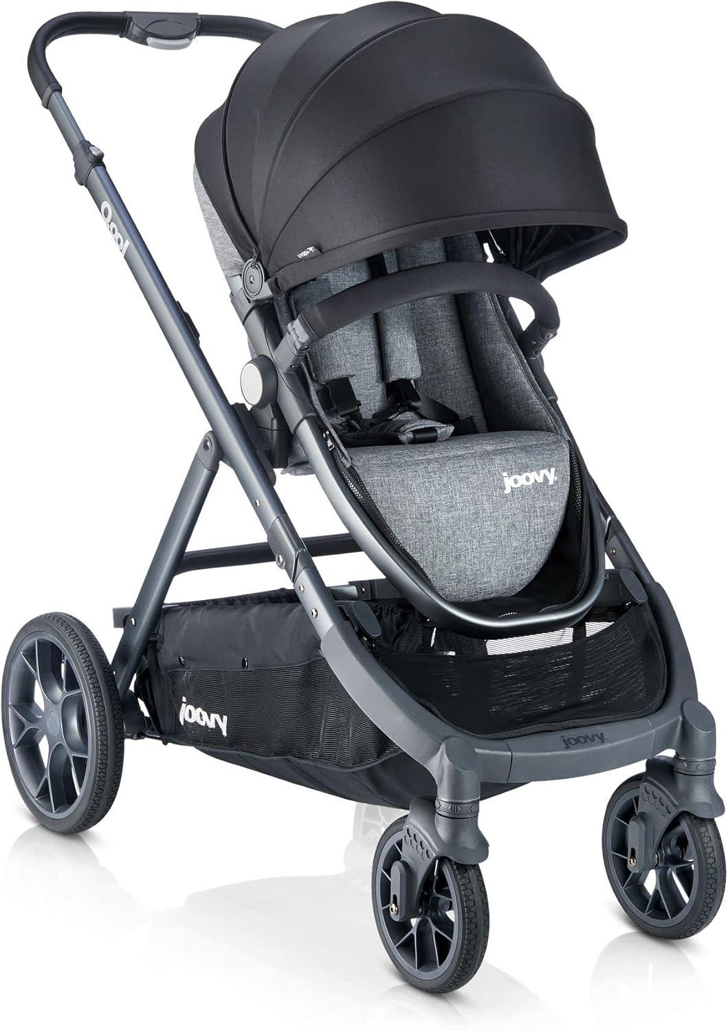 Joovy Qool Convertible Modular Single Double Triple Stroller - Gray