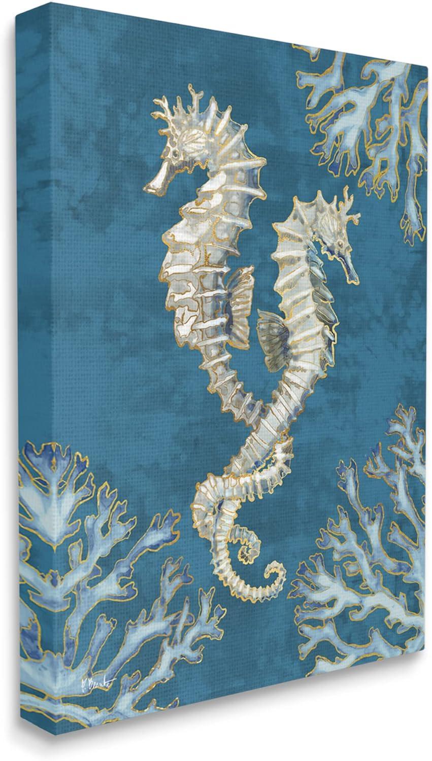 Stupell Industries Intertwined Seahorses Playa Sealife Graphic Art Gallery Wrapped Canvas Print Wall Art, Design by Paul Brent