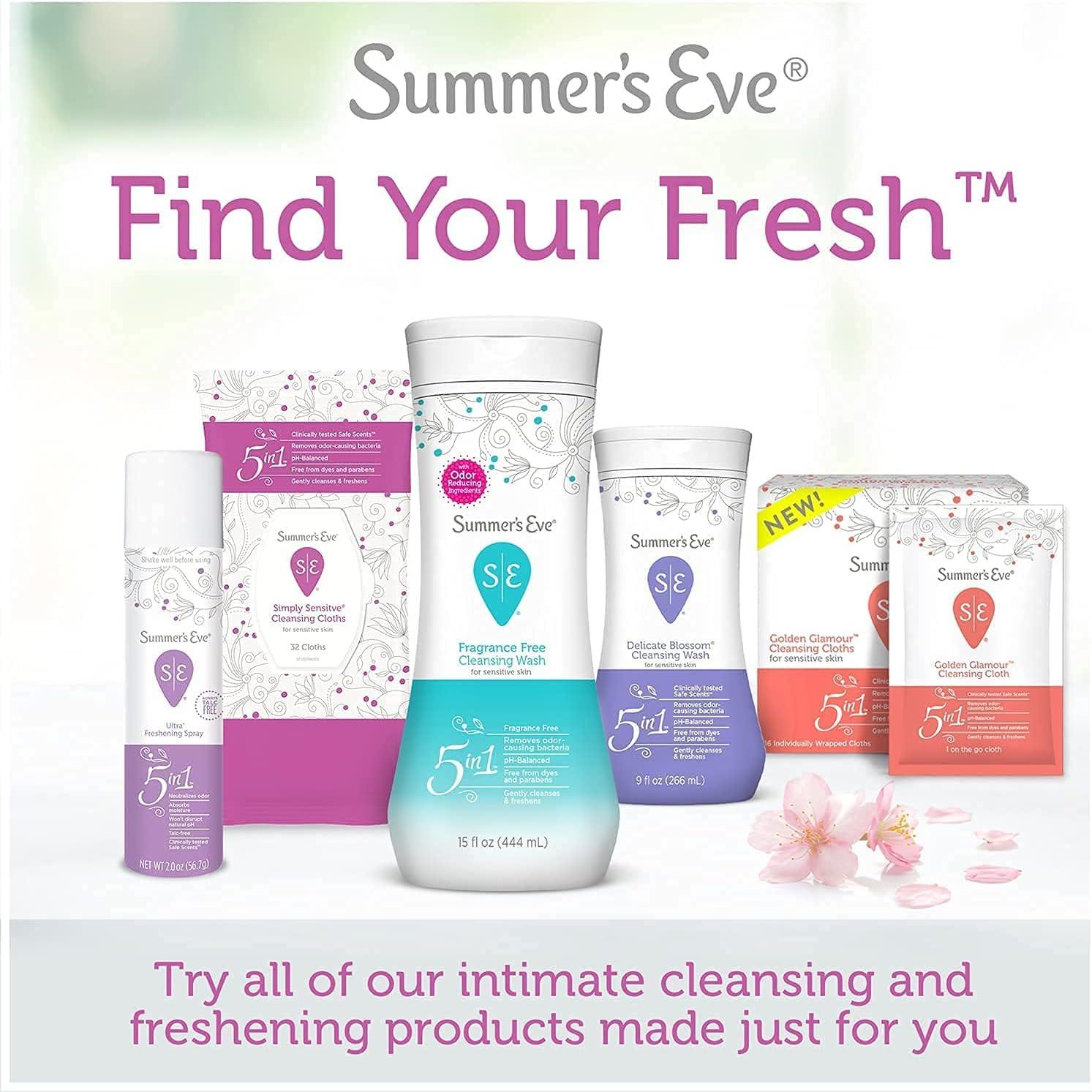Summer’s Eve Aloe Love Gentle Daily Feminine Wash, Removes Odor, pH Balanced, 15 fl oz