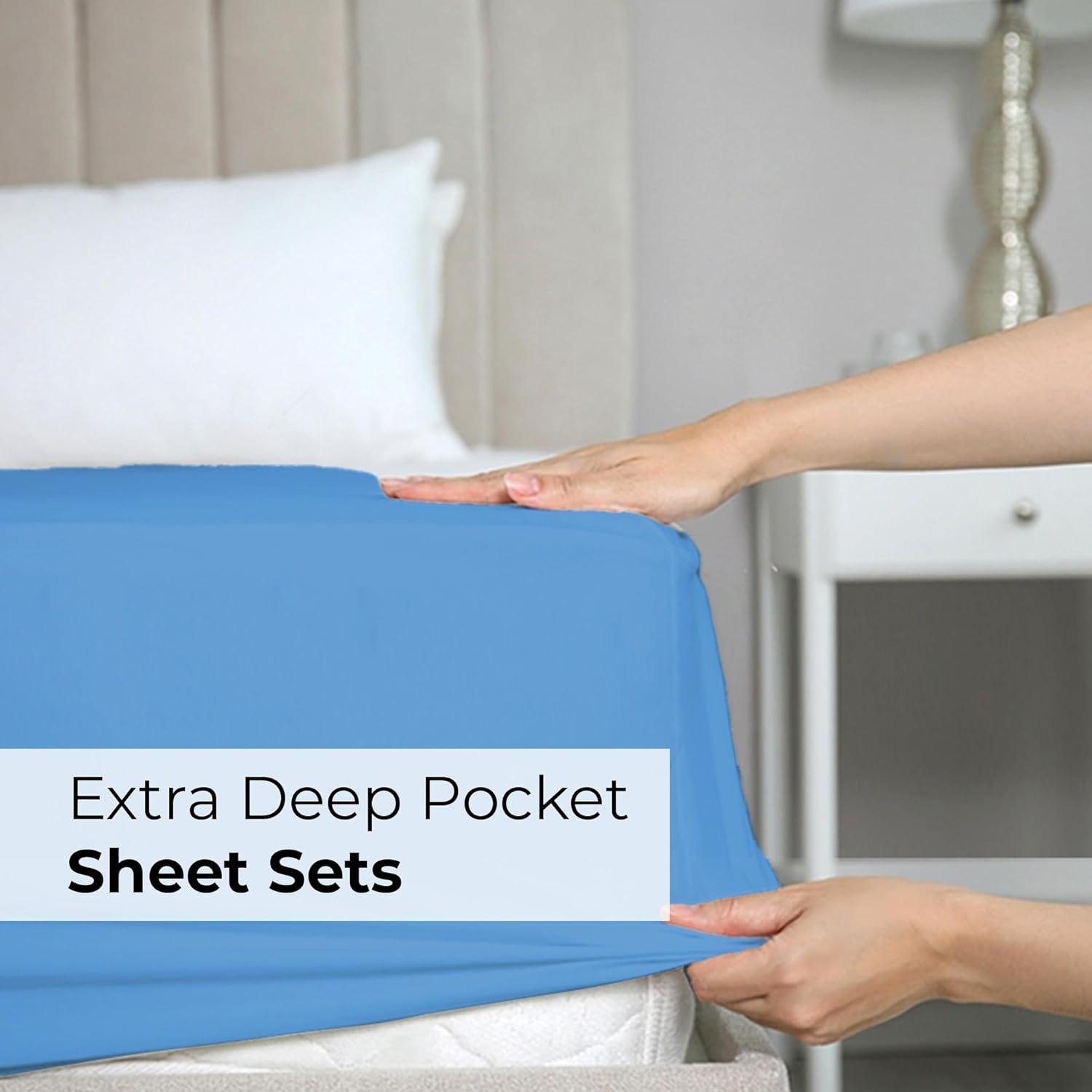 4 Piece Extra Deep Pocket Microfiber Sheet Set - CGK Linens