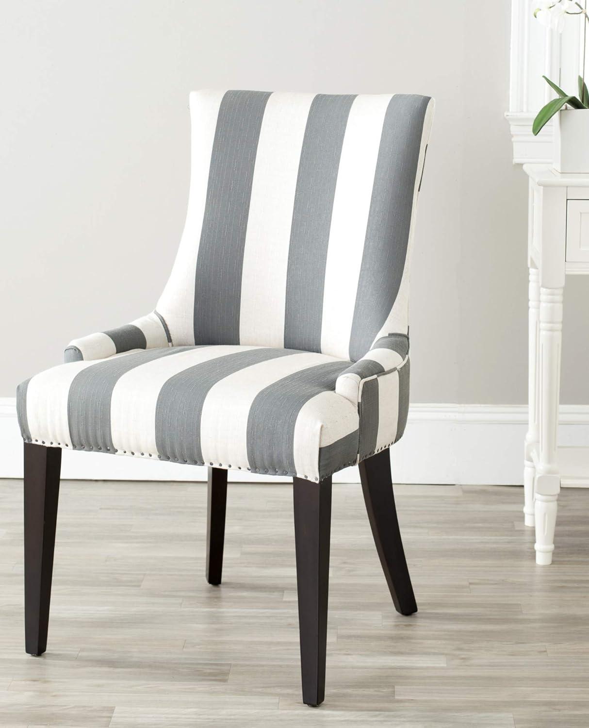 SAFAVIEH Becca 19''H Zebra Dining Chairs Ivory / Grey