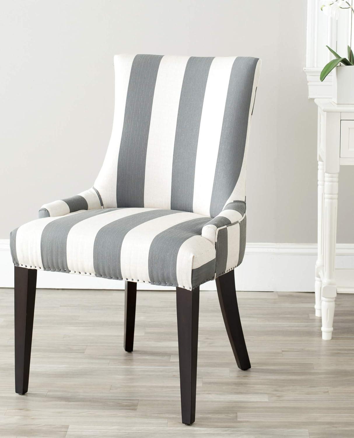 Becca 19" H Dining Chair With Nail Head Trim - MCR4502 - Ivory/Grey - Safavieh Couture