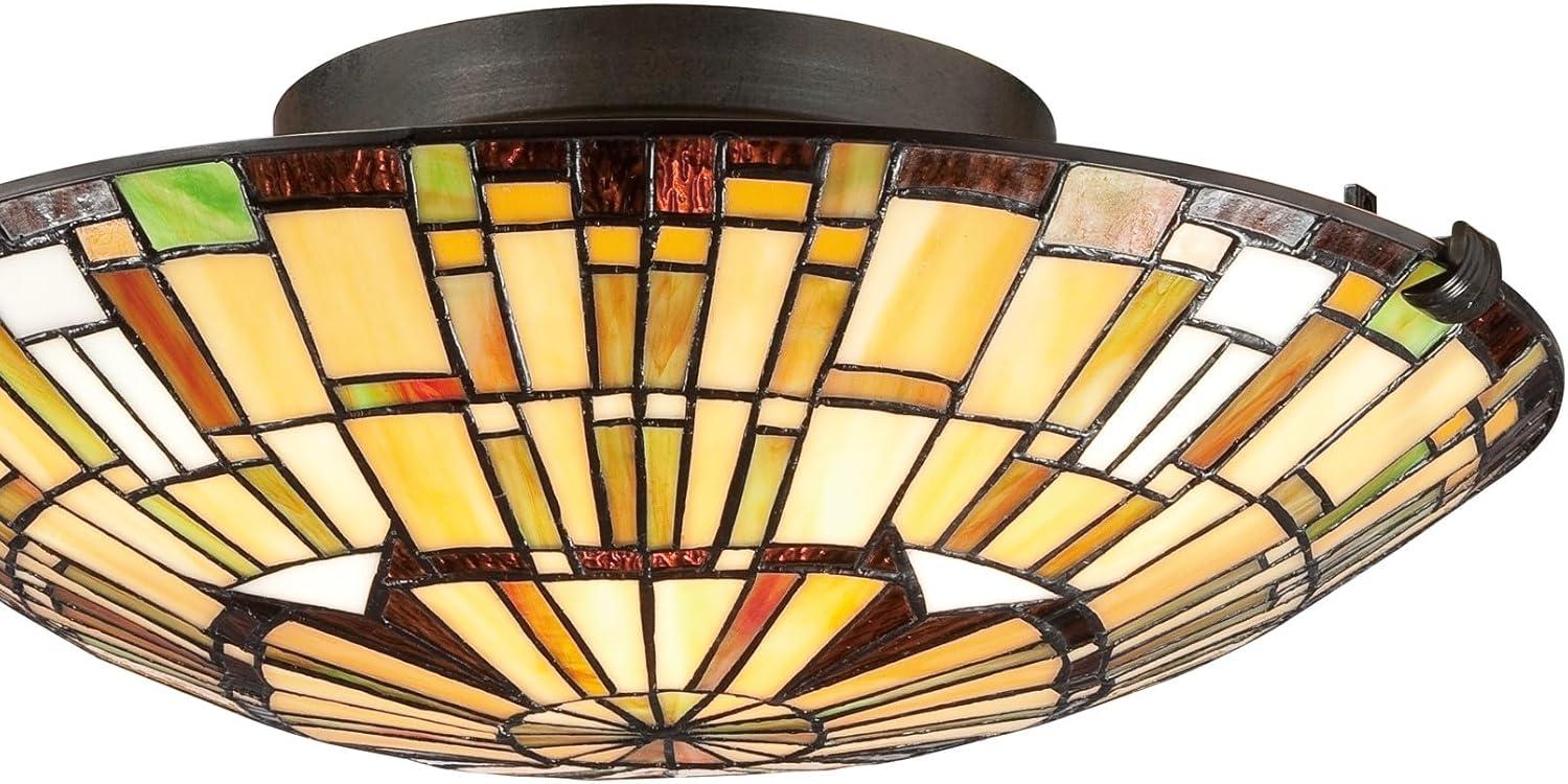 Quoizel Lighting Reed 2 - Light Semi-Flush Mount in  Vintage Bronze
