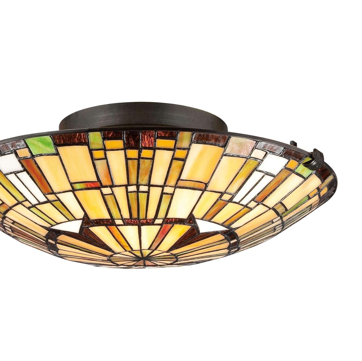 Quoizel Lighting Reed 2 - Light Semi-Flush Mount in  Vintage Bronze