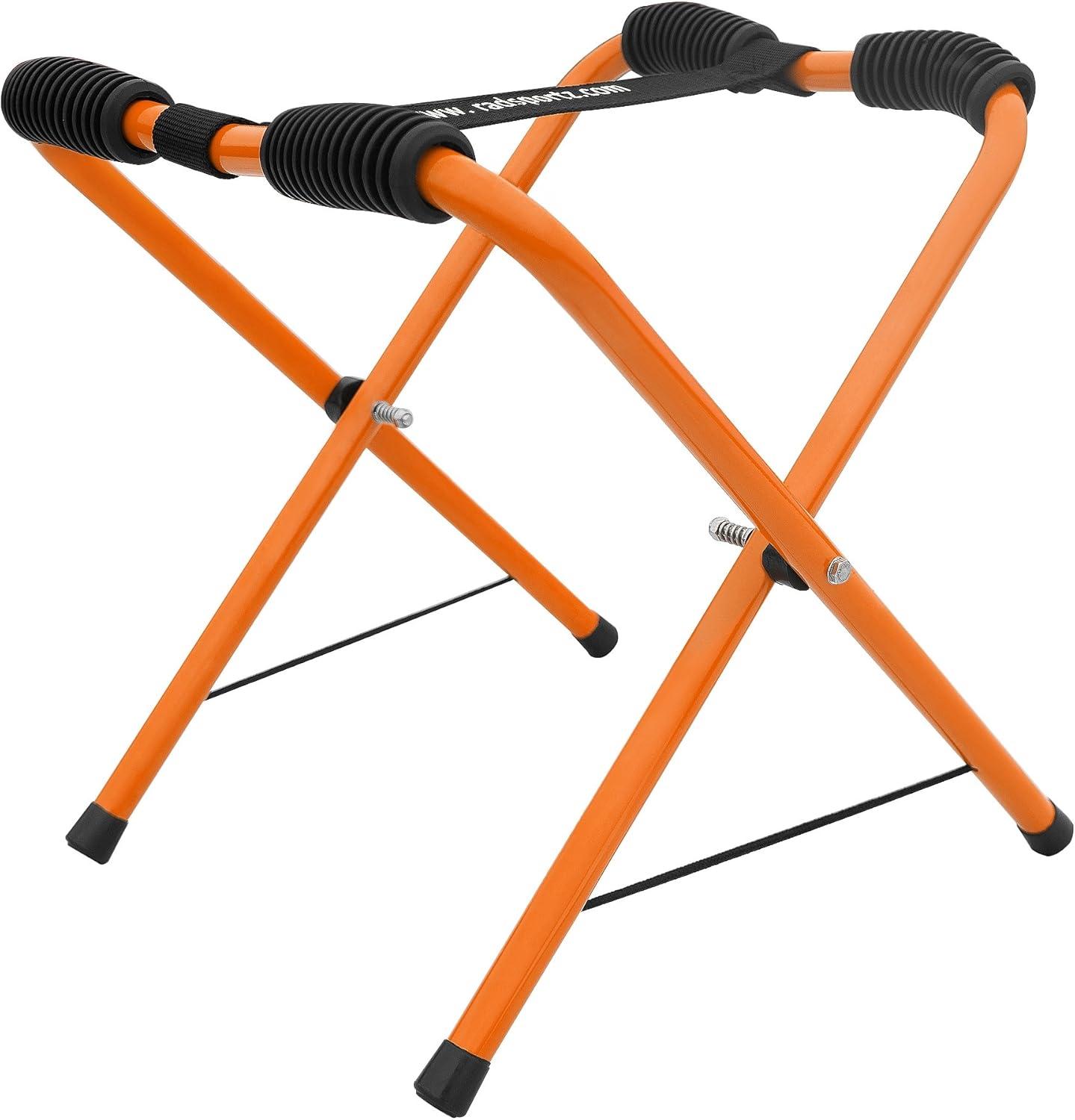 Orange Powder-Coated Steel Portable Kayak Storage Racks with Nylon Straps