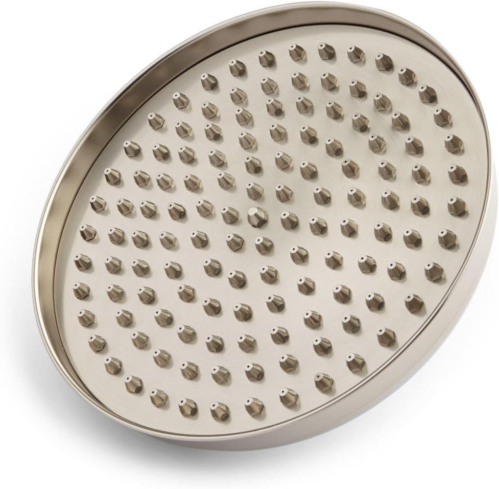 Nickel 8" Round Rain Shower Head with Swivel