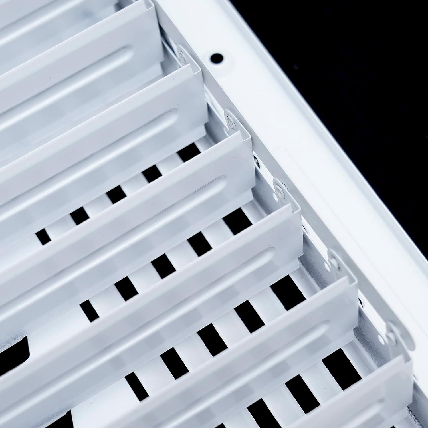 Fits 10x4 Duct Opening 2 WAY Steel Air Supply Diffuser by Handua | Register Vent Cover Grill for Sidewall and Ceiling | White | Outer Dimensions: 11.75" X 5.75"