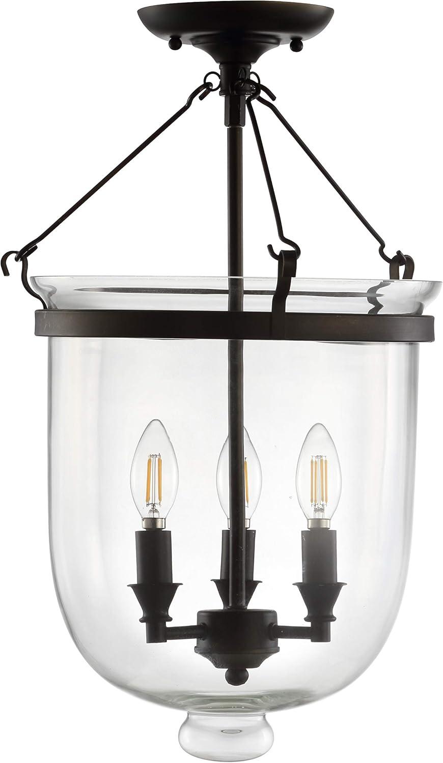 JONATHAN Y Charlotte Metal/Glass LED Semi-Flush Mount