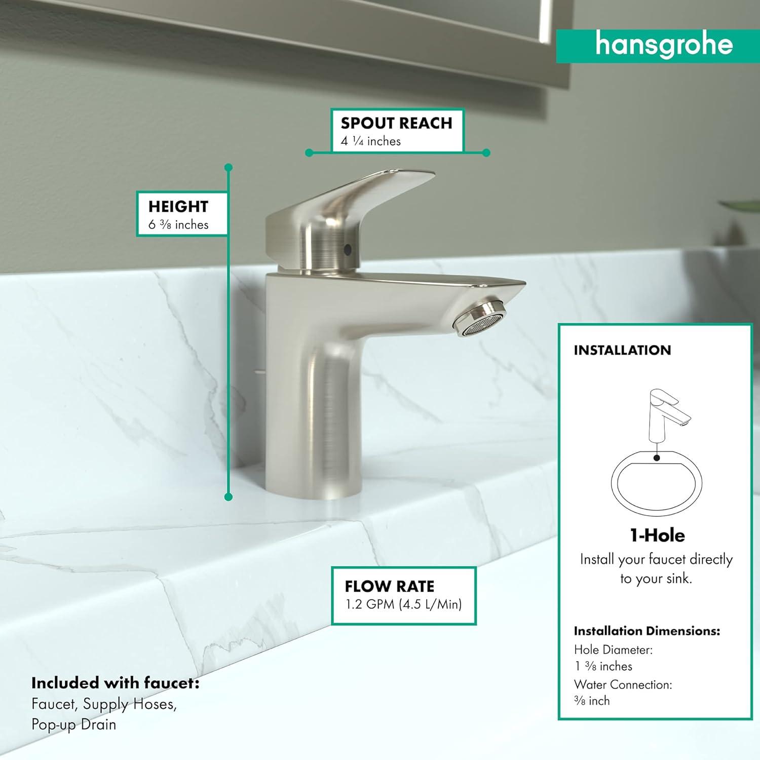 Logis Single Hole Bathroom Faucet with Drain Assembly