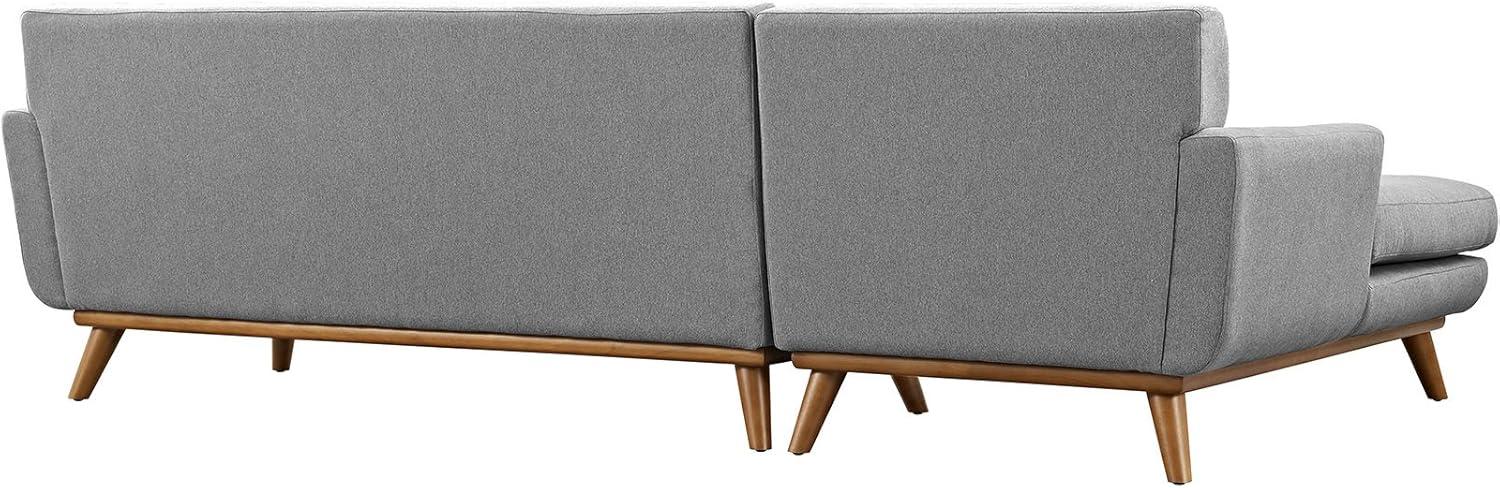 Modway Engage Left-Facing Upholstered Fabric Sectional Sofa in Expectation Gray