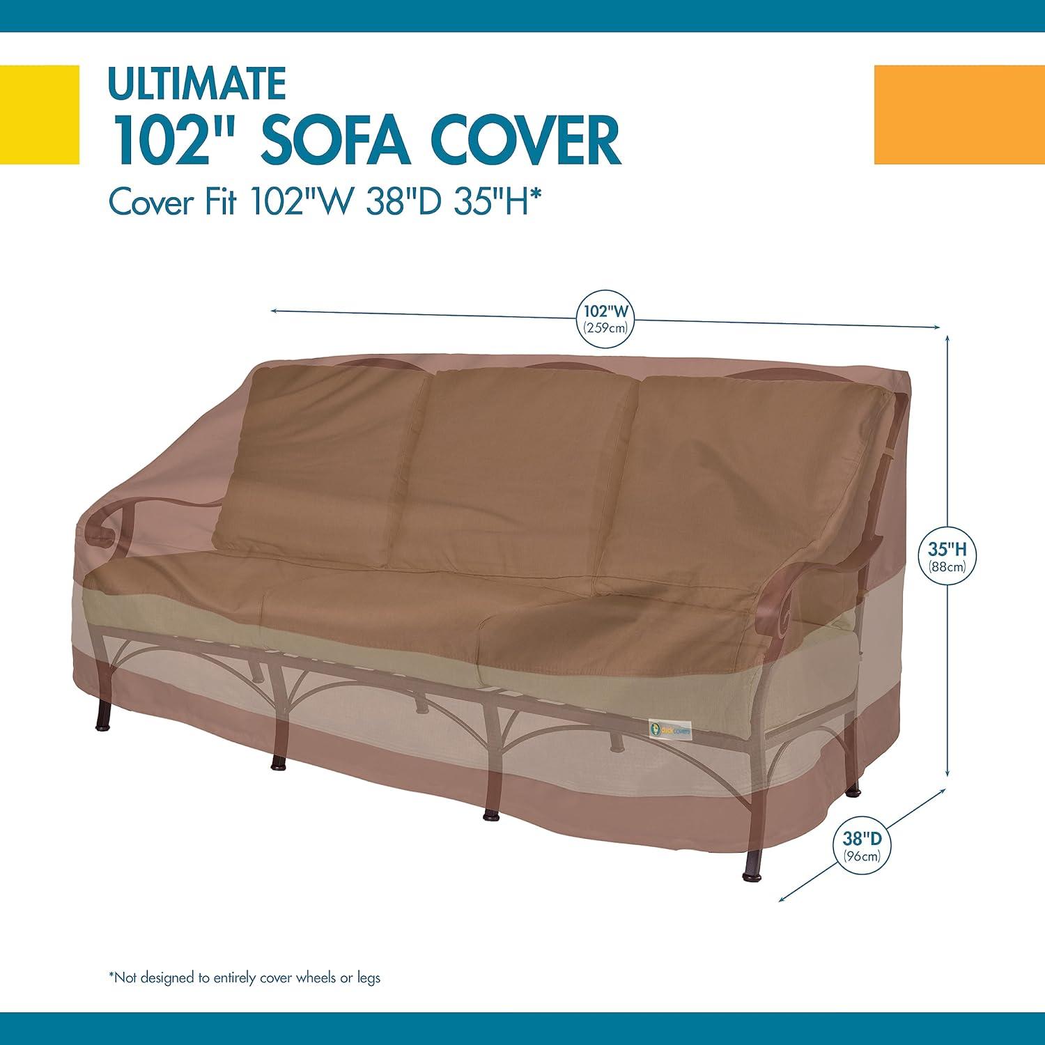 Ultimate Waterproof Mocha Cappuccino 104 Inch Patio Sofa Cover